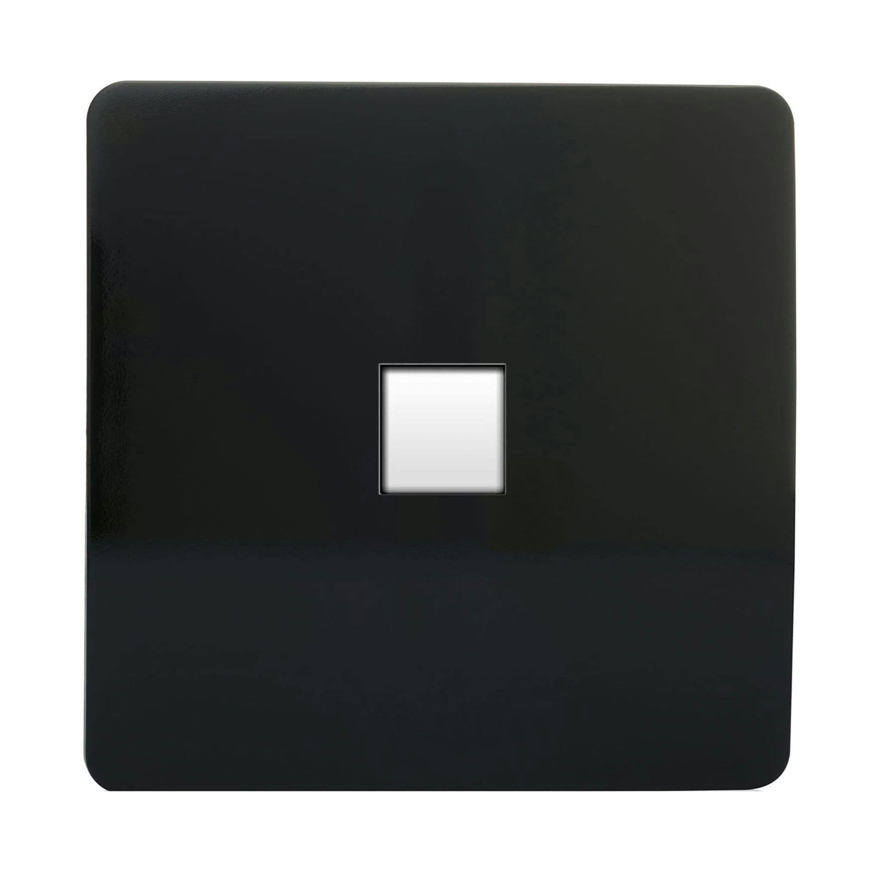 Trendi Switch 1 Gang Cat 3 Telephone Secondary Socket - Piano Black - Image 3
