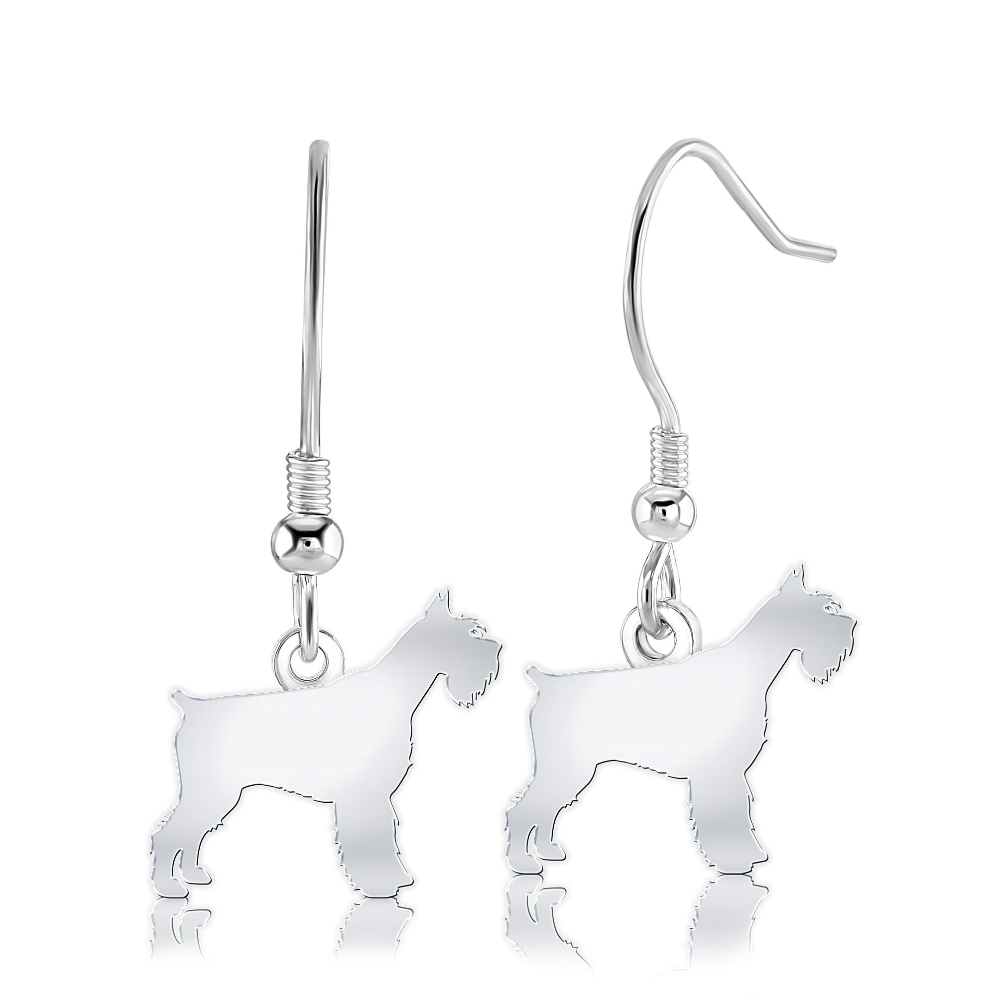 Mylee London Silver Giant Schnauzer Silhouette Earrings - No - Hook