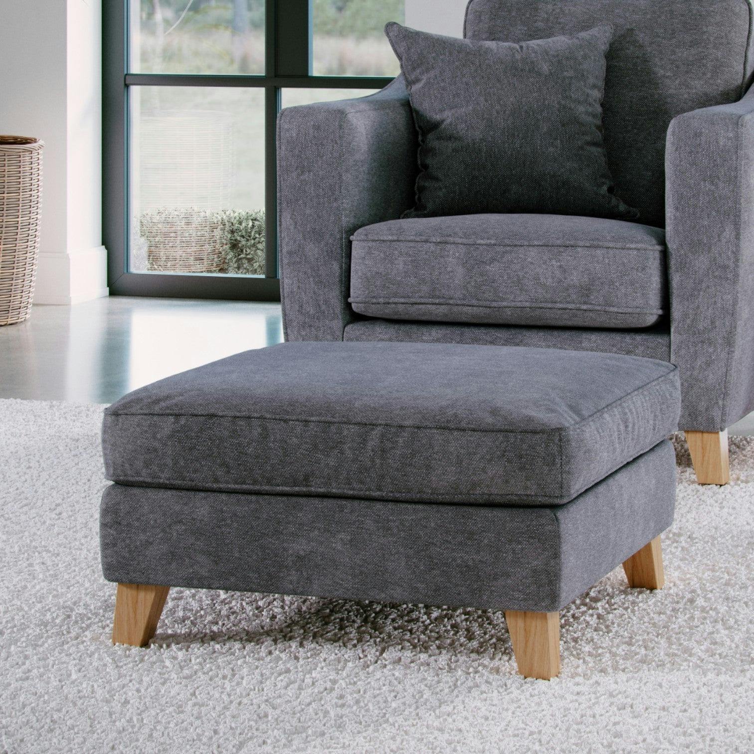 The Great Sofa Company The Elton Footstool - Steel