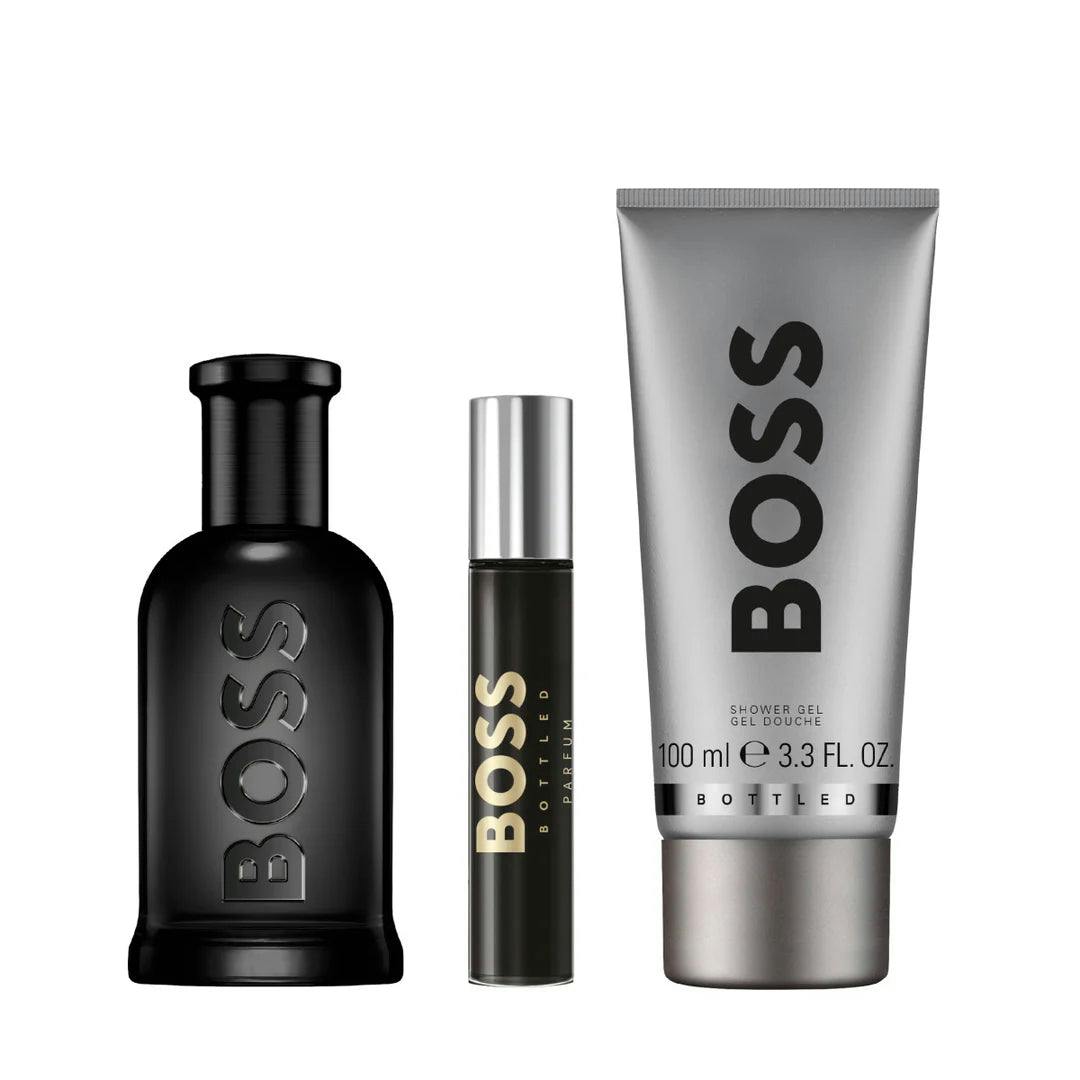 Hugo Boss Men's Amber Boss Bottled Parfum Gift Set - 100Ml Natural Spray / 100Ml Shower Gel / 10Ml Edp Spray
