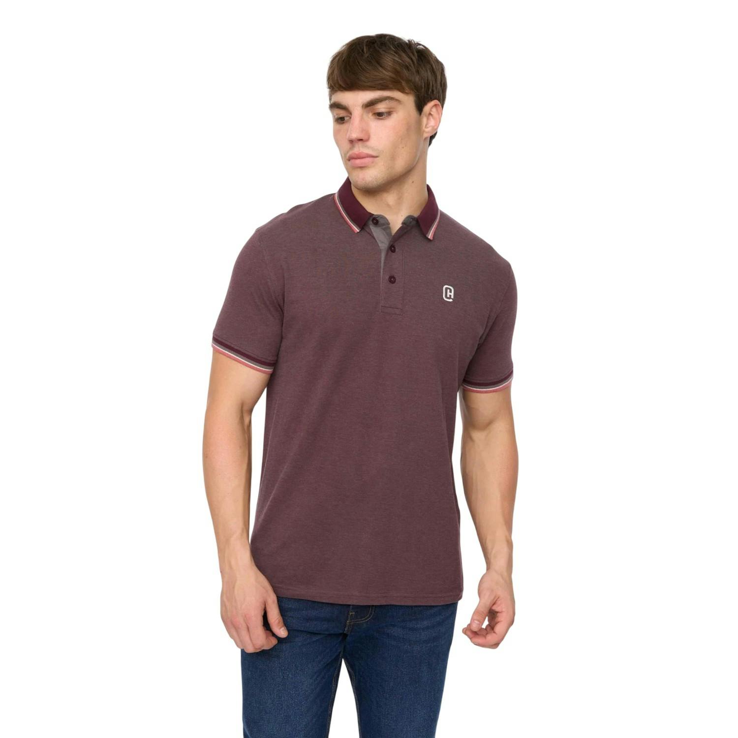 Crosshatch Men's Purple Mettormoore Polo Shirt - Raisin - Raisin - S - 100% Cotton