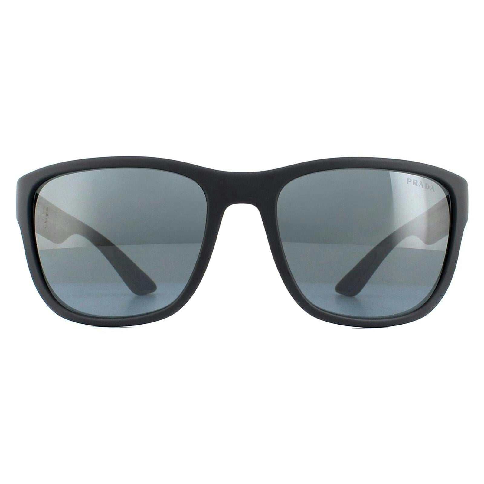 Prada Linea Rossa Man Sunglass PS 01US Active - Frame color: Grey Rubber, Lens color: Grey Mirror Black - Image 9