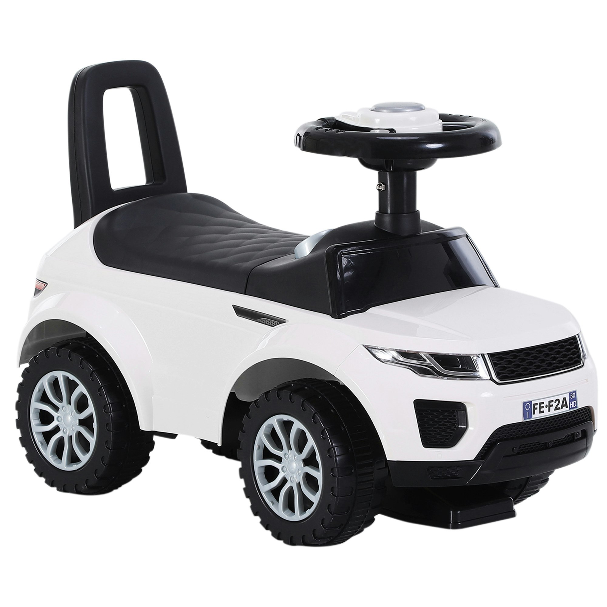 Homcom White 3-In-1 Ride On Car Foot To Floor Slider Toddler W/ Horn Steering Small