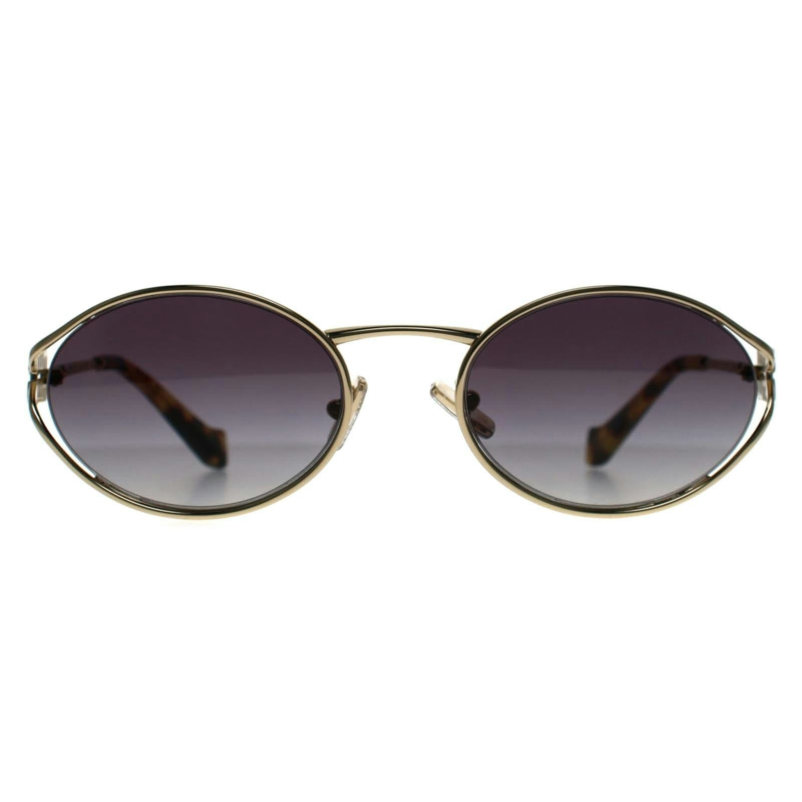 Miu Miu Womens Oval Sunglasses - Brass Gold Dark Brown - MU52YS - Metallics - One Size - Image 13