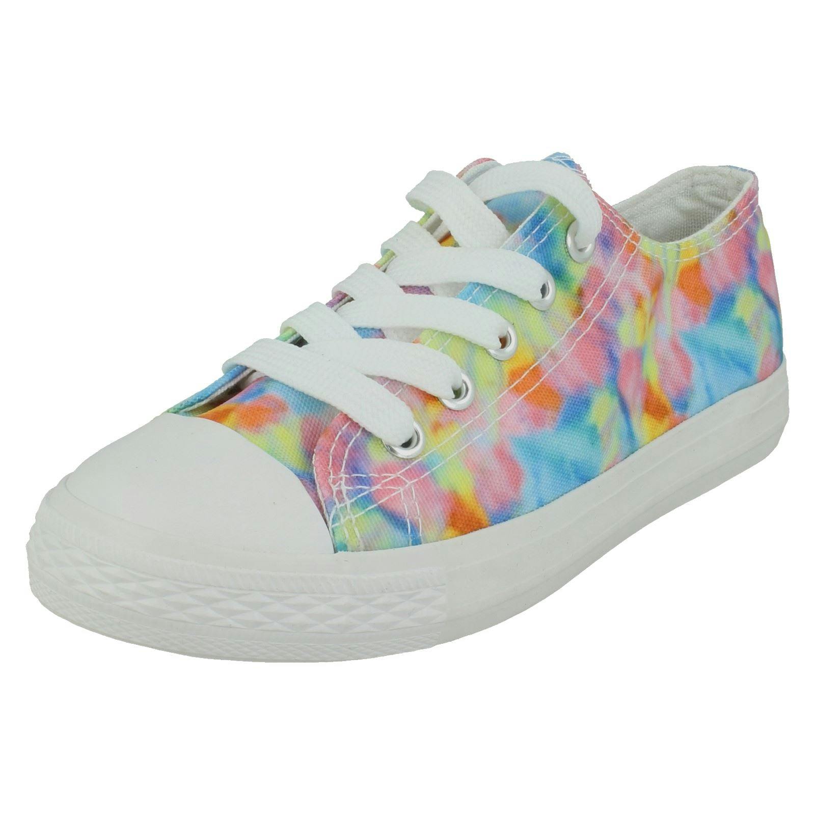Spot On Girls Tie Dye Pumps H2638 - Multi - Uk 10 Child