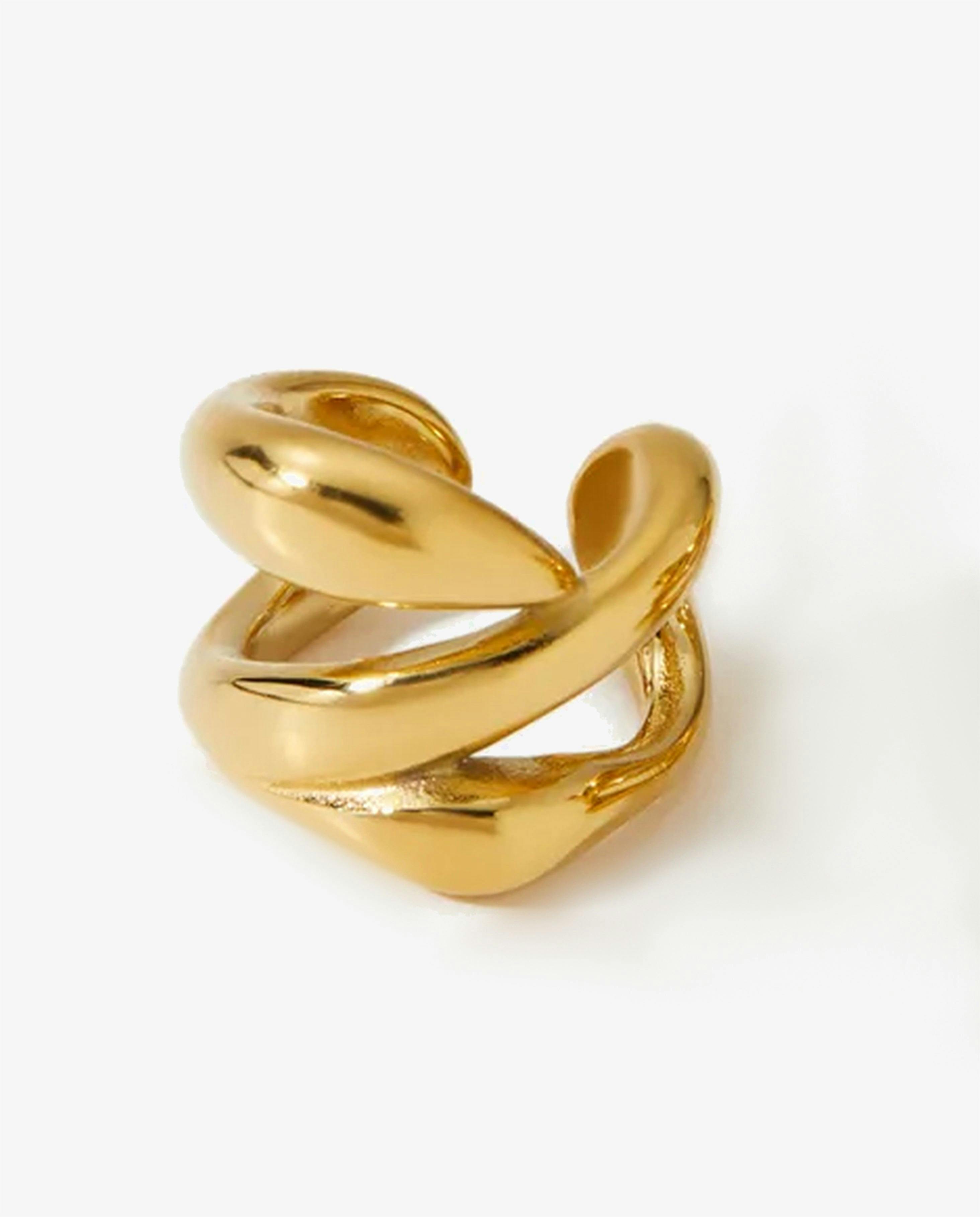 Elk & Bloom Gold 14K Molten Huggie Hoop Ear Cuff - No Thank You