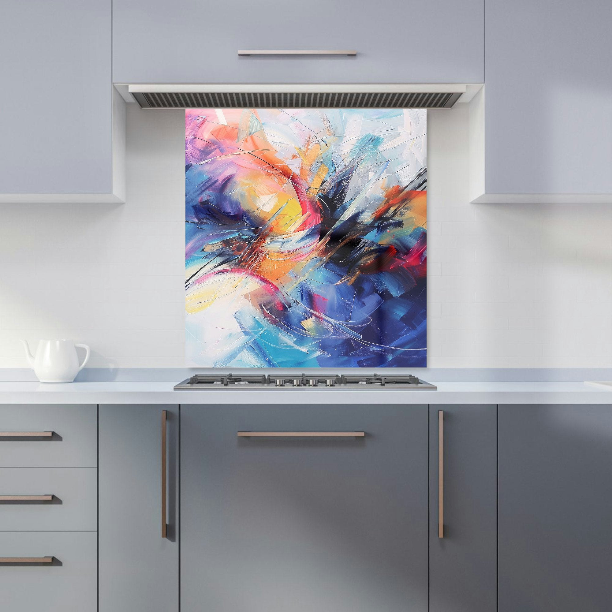Warren Reed - Designer Serene Explosion: Calm Amidst Colours Kitchen Splashback - W700mm X H750mm