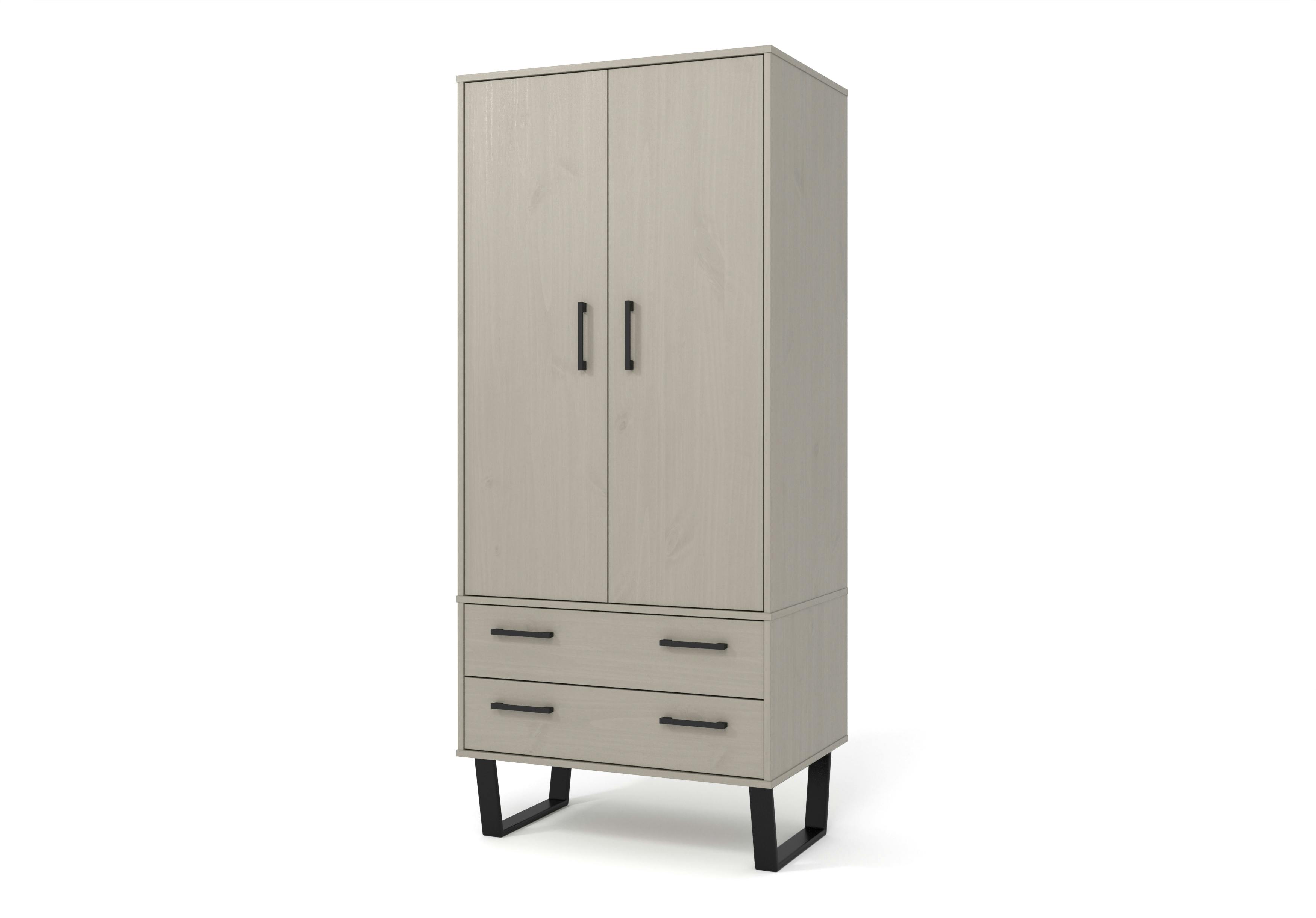 Photos - Wardrobe Core Products Rackhams Texas Grey 2 Door & 2 Drawer