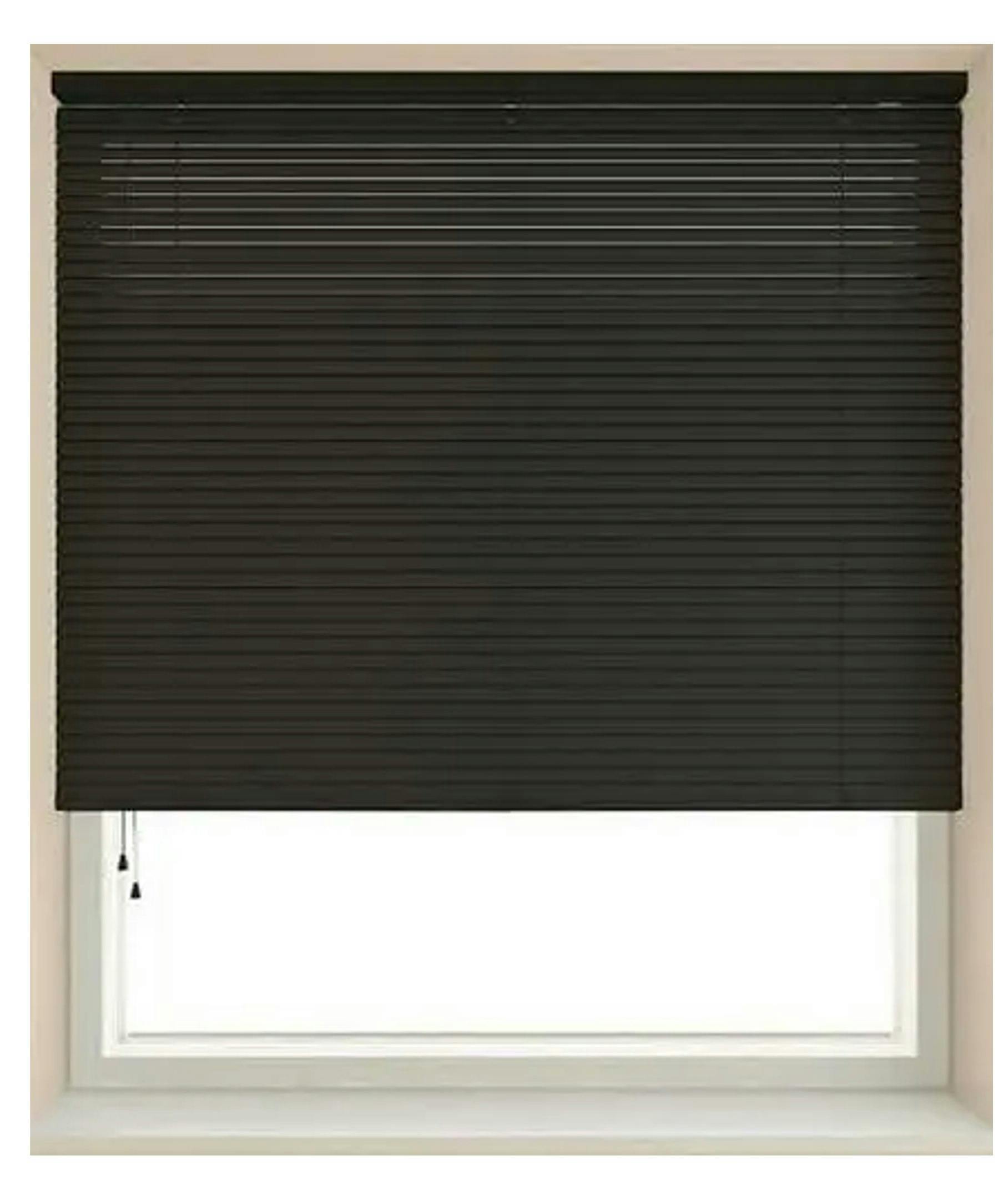 Rackhams Black 25Mm Slat Pvc Venetian Blind (152Cm Drop) - 90Cm