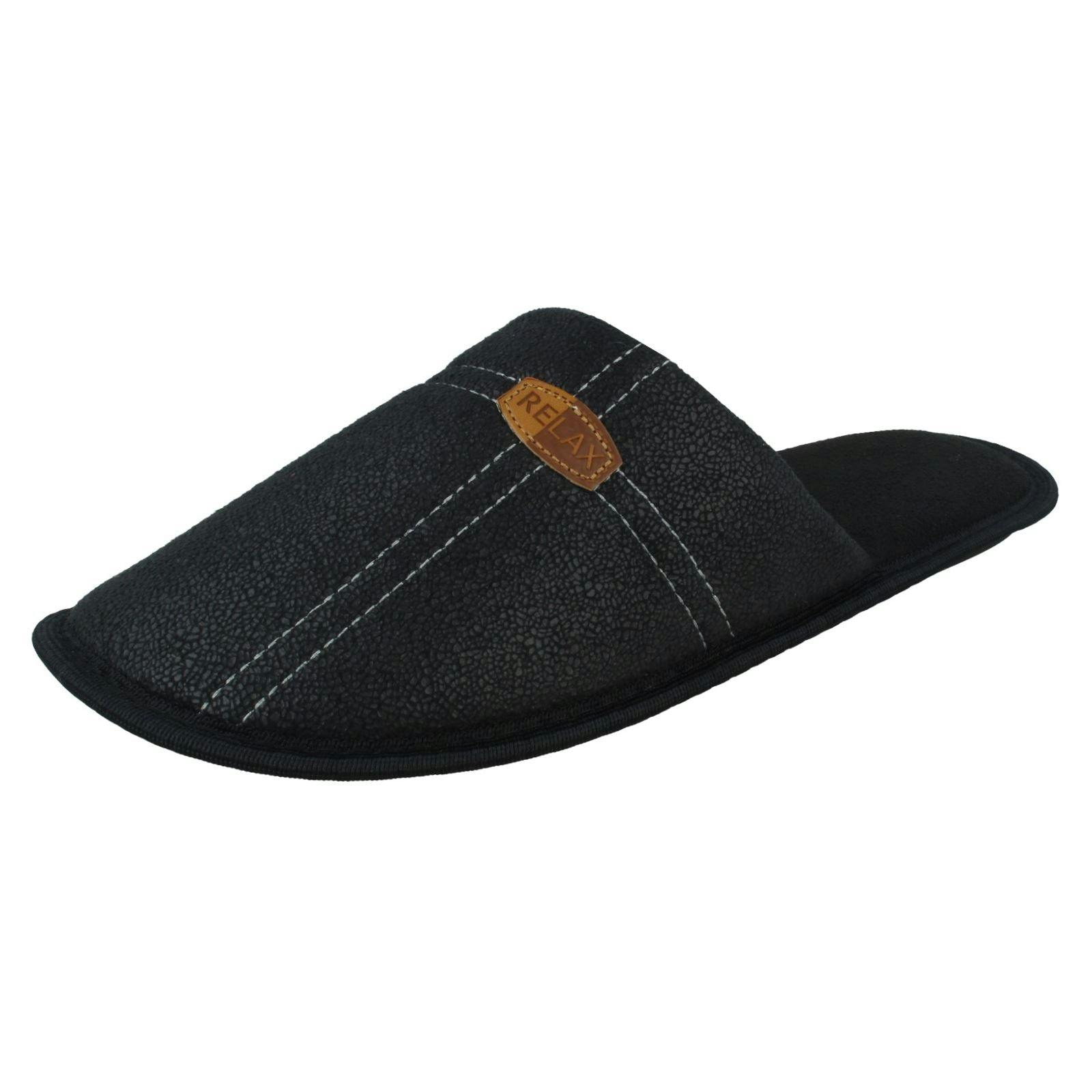 Spot On Men's Black Mule Slippers - Uk 6