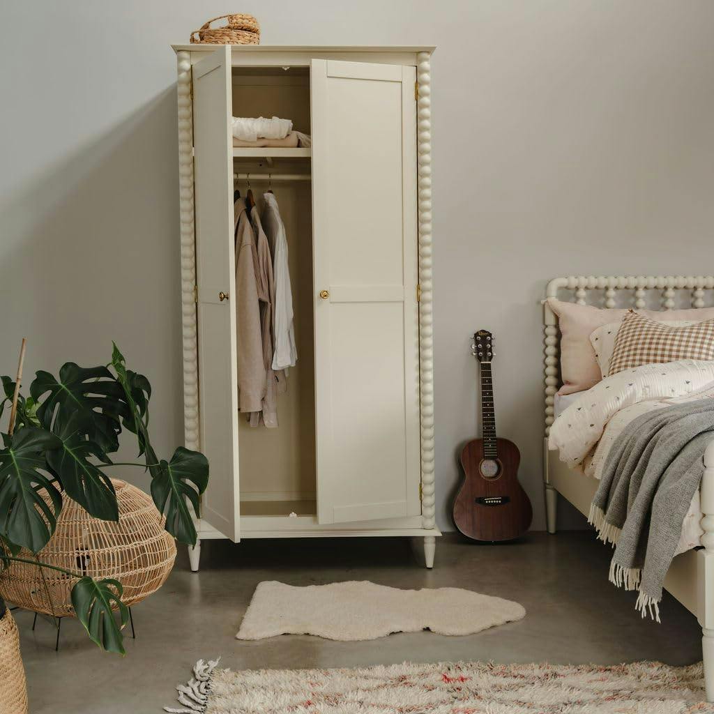 Rackhams Cream Cromwell Double Wardrobe With Shelf And Hanging Rail - Linen,