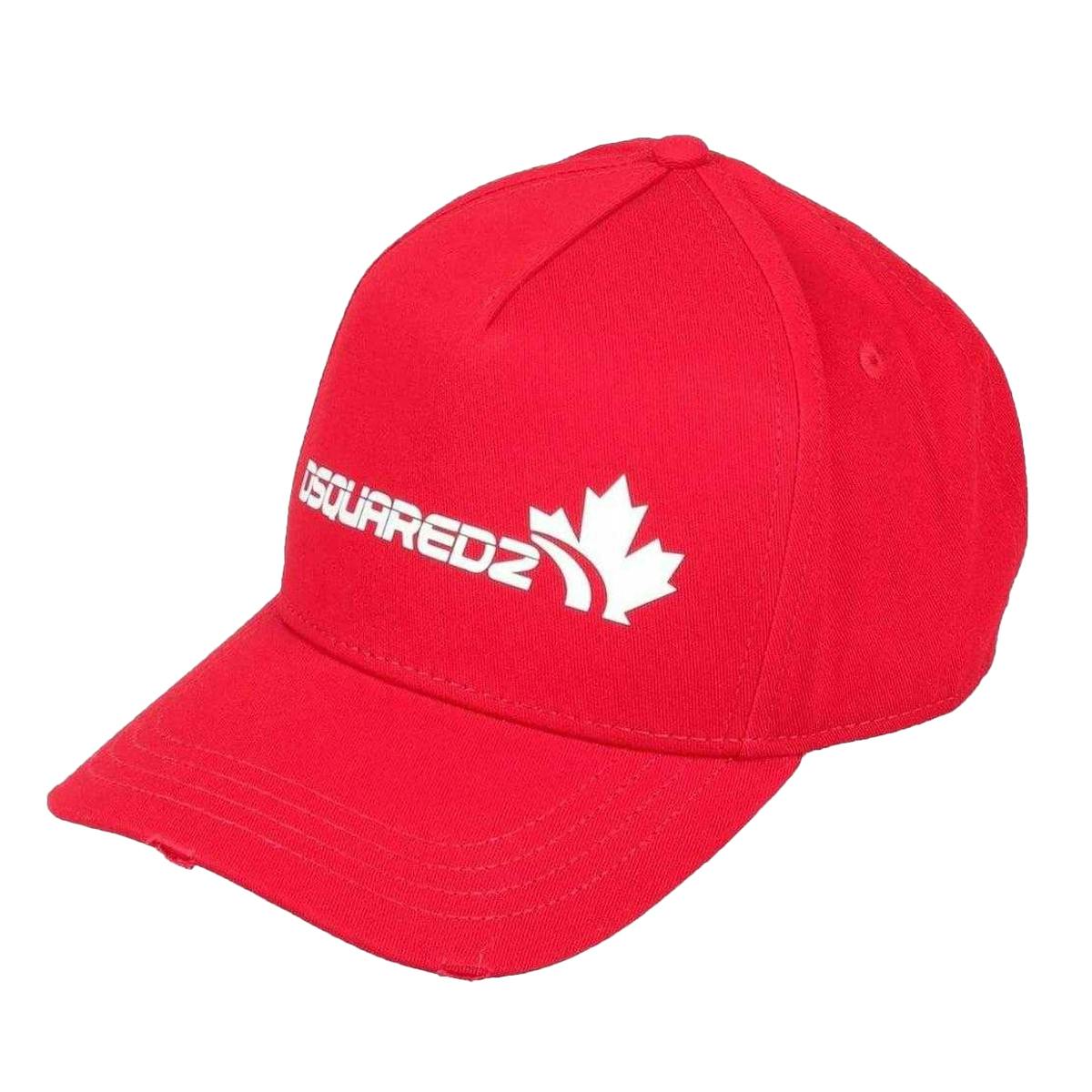 Dsquared2 Red/White Dsqua2 Family Logo Baseball Cap - One Size - 100% Cotton
