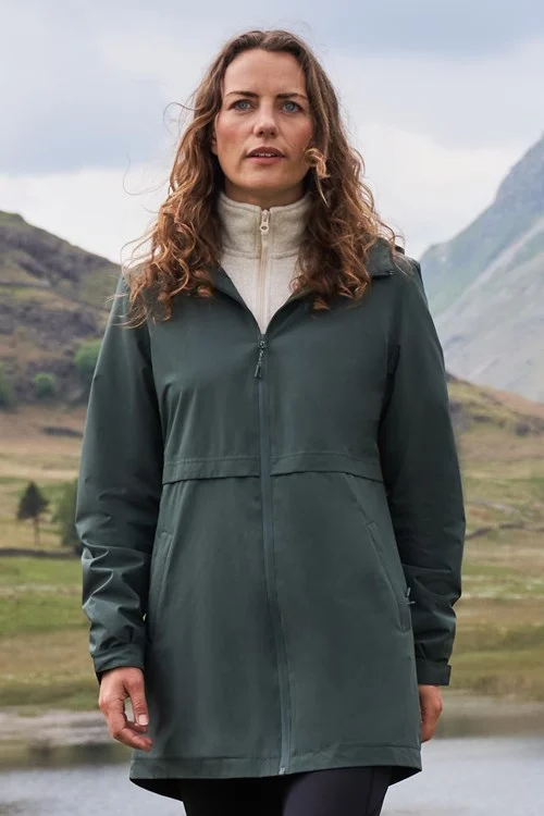 Mountain Warehouse Women's Dark Hilltop Ii Waterproof Jacket - Khaki - Khaki - Size 12 Uk