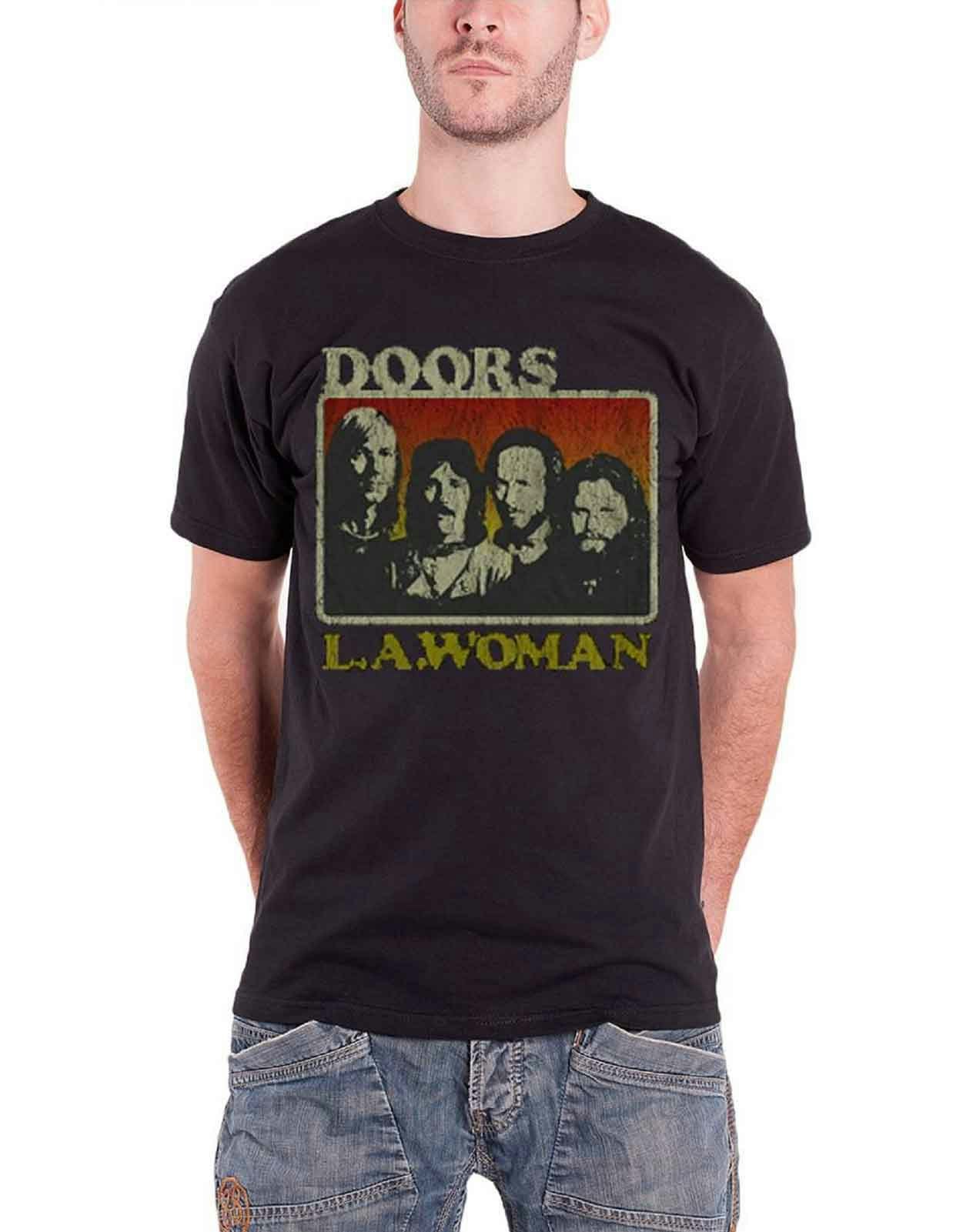 Paradiso Clothing Unisex Black Paradiso The Doors La Woman Distressed T Shirt - Xxl