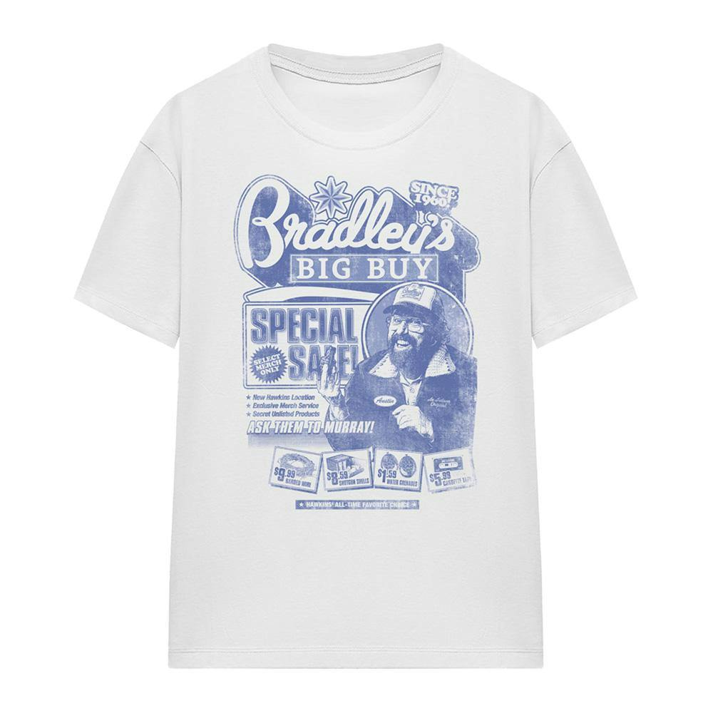 Stranger Things Women's White Bradley´S Big Buy Advert T-Shirt - S