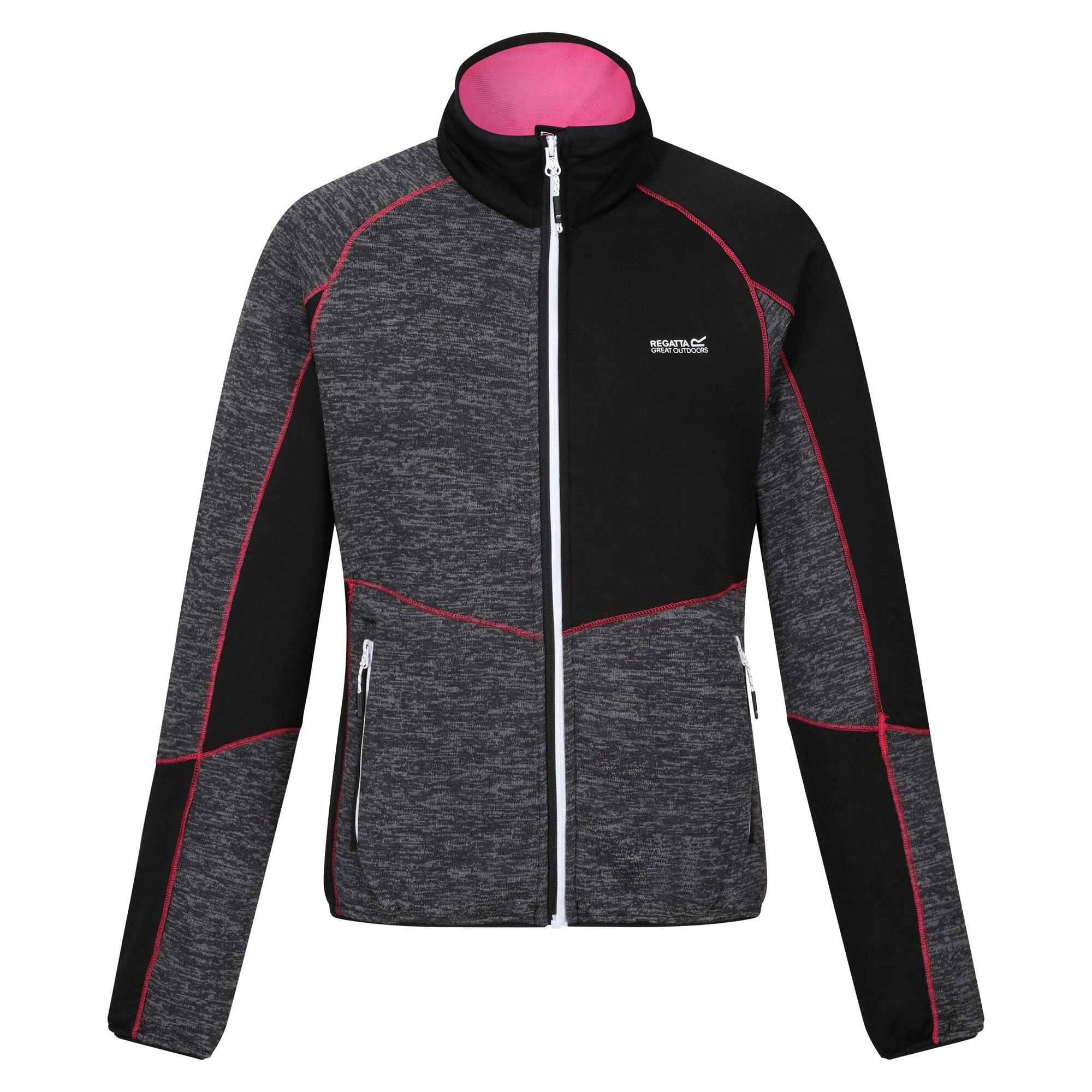 Regatta Women's Grey/Black Lindalla Vii Marl Full Zip Fleece Jacket - Seal - 10 Uk - Seal - 85% Recycled Polyester/13% Viscose/2% Elastane