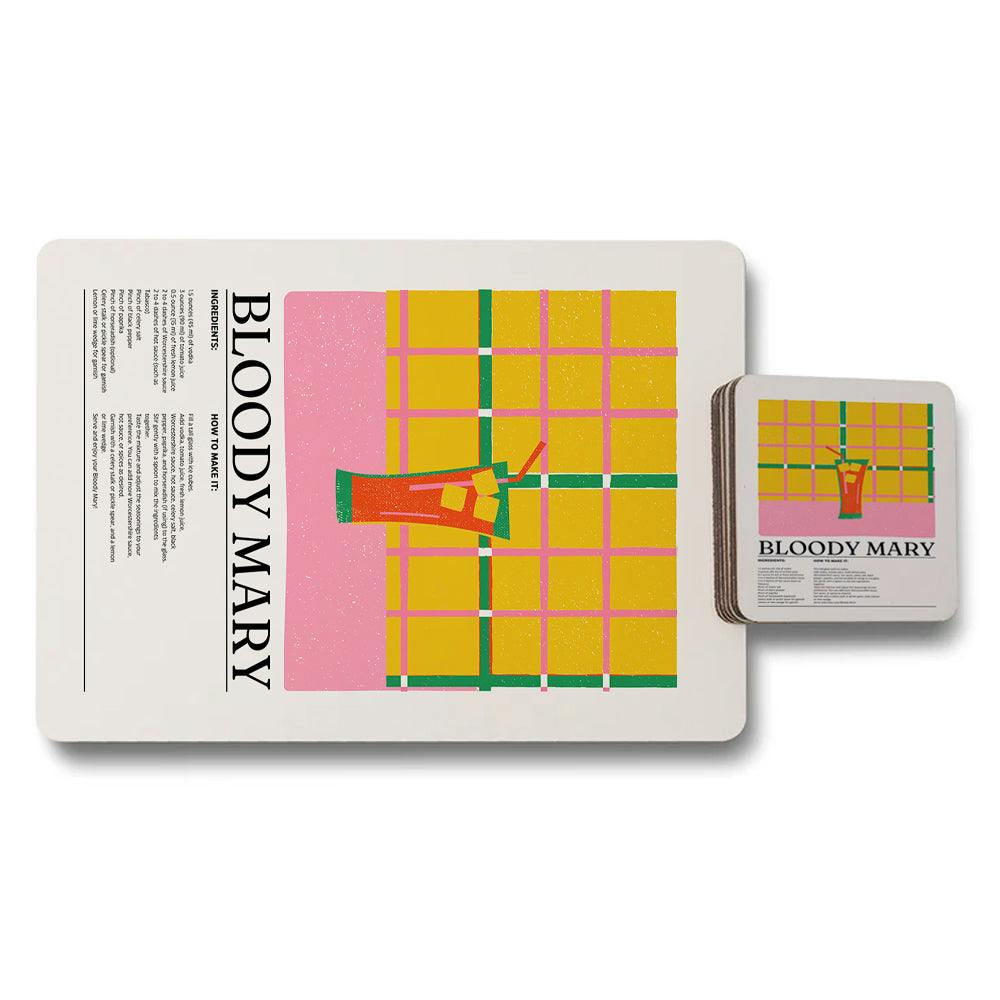 Rackhams Set Of 12 Placemats And Coasters With Designer Artwork And Wood Backing