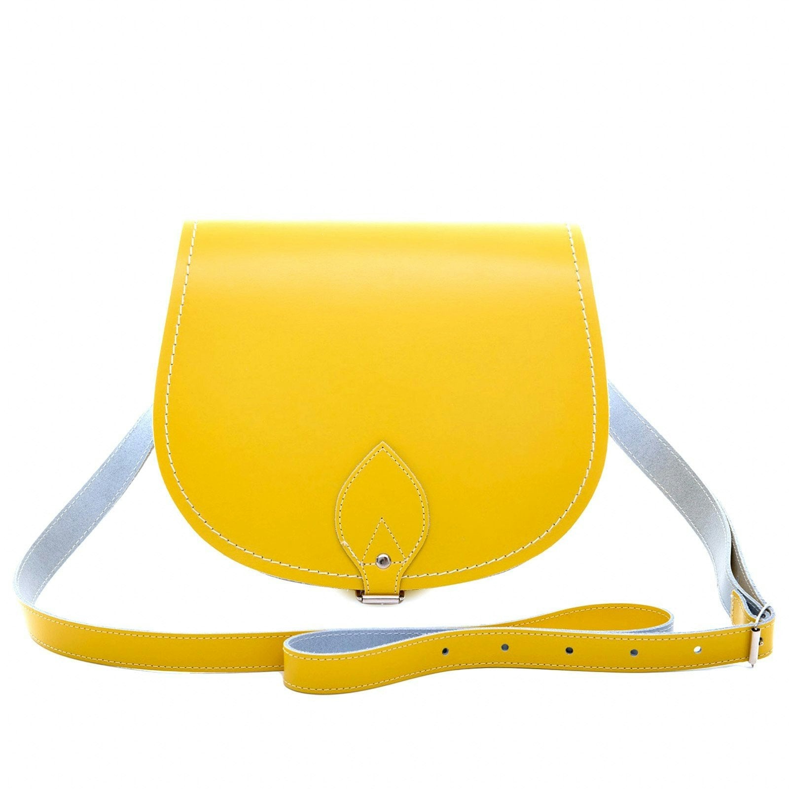 Zatchels Yellow Handmade Leather Saddle Bag - Pastel Daffodil - Small