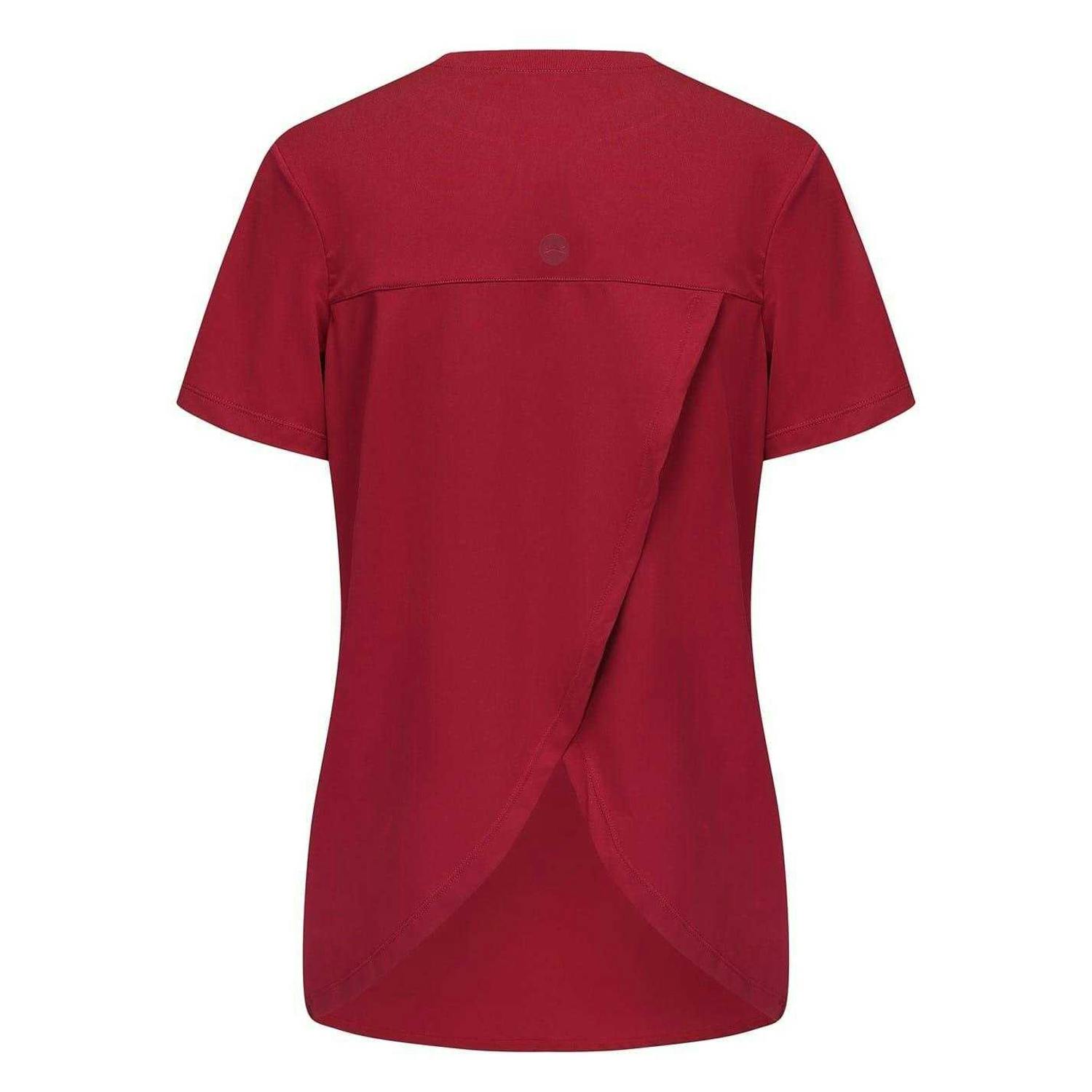 Slazenger Women's Burgundy Crossover Hem Training T-Shirt - 14 Uk - 88% Polyester/12% Elastane