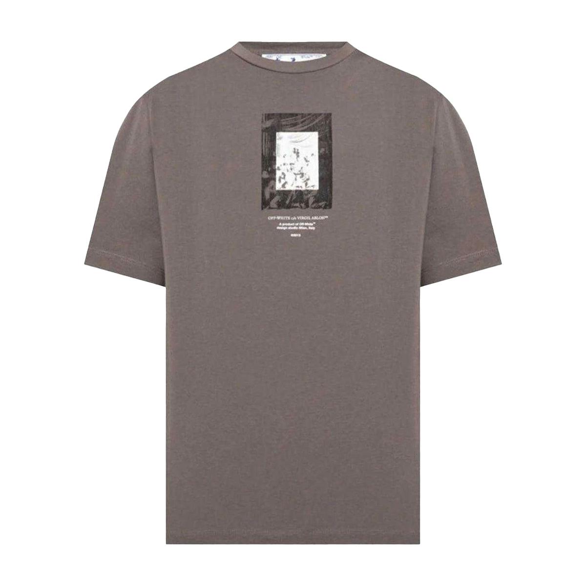 Off-White Unisex White/Grey Off- Adult Paint Logo Slim T-Shirt - Xs - 100% Cotton