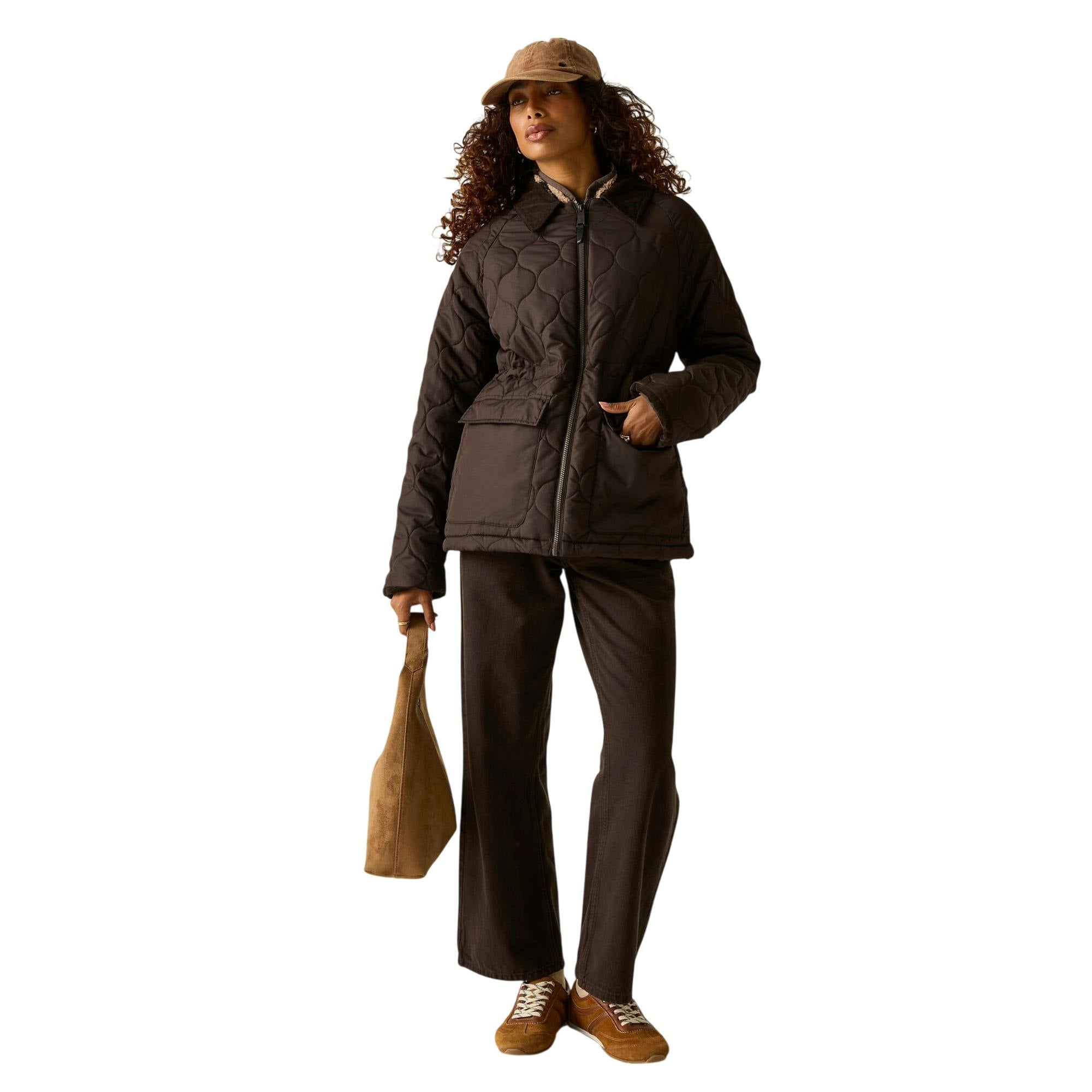 Regatta Women's Dark Amira Quilted Padded Jacket - Chocolate - 8 Uk - Chocolate - 63% Polyester/37% Recycled Polyester