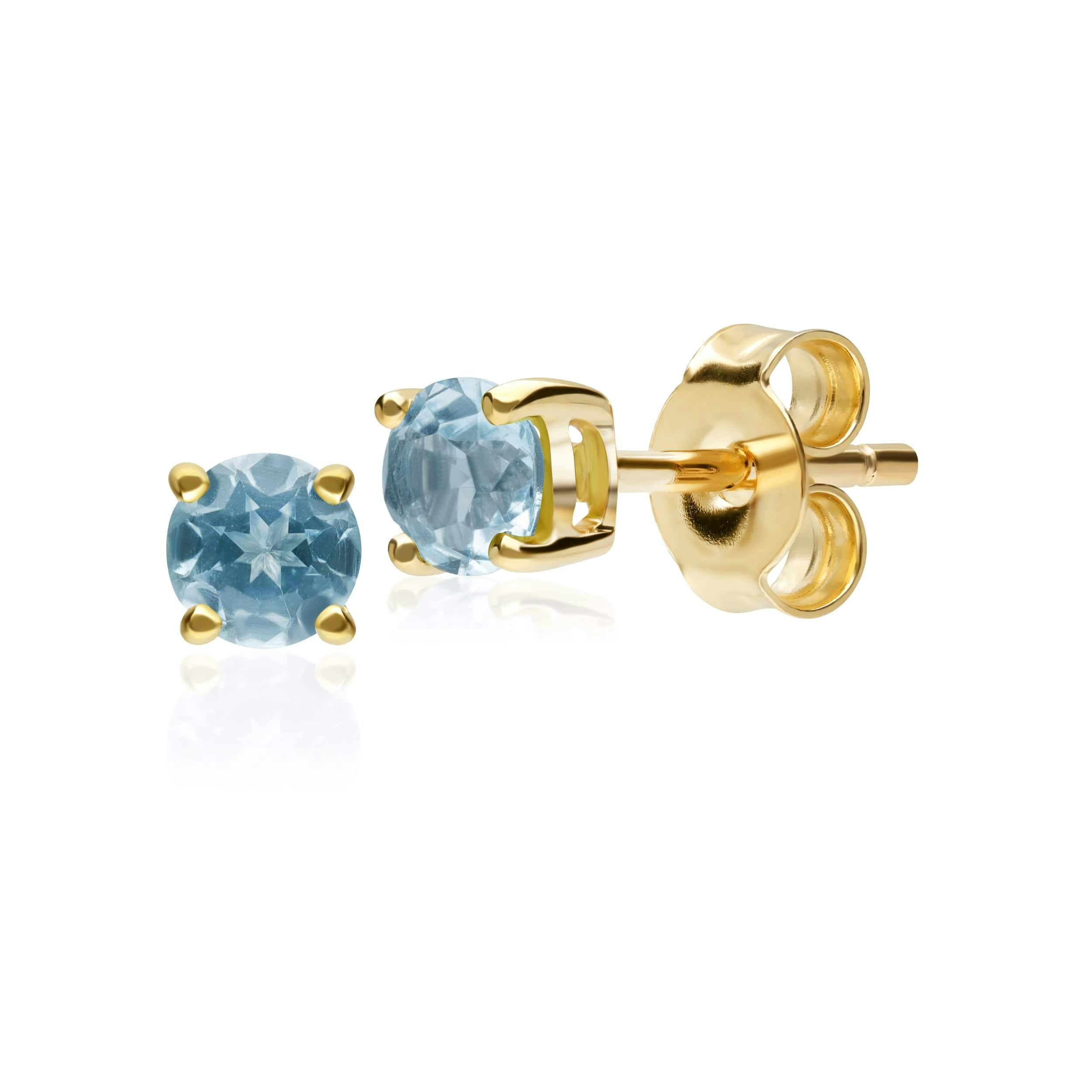 Gemondo Blue/Yellow/Gold Classic Round Topaz Stud Earrings In 9Ct 3.5Mm
