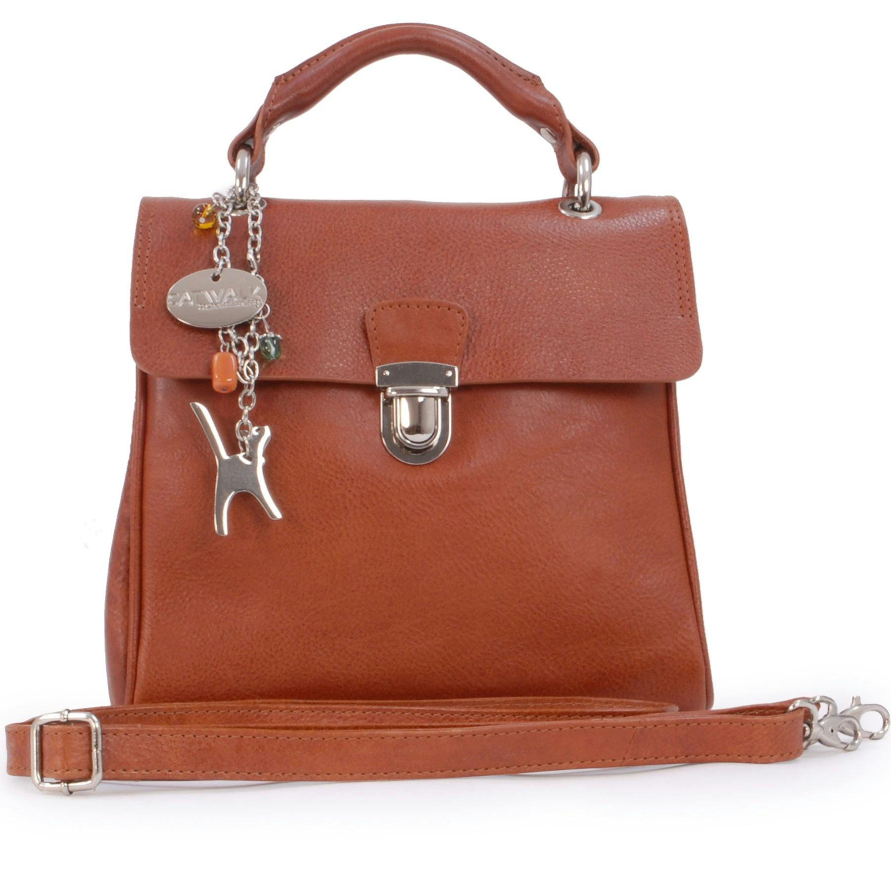 Catwalk Collection Handbags Grain/Silver Pandora - Handbag - Tan