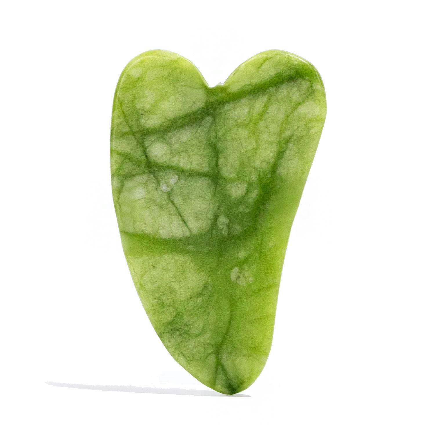 Merci Handy Green Jade Gua Sha Facial Massager Tool For Jawline And Puffiness