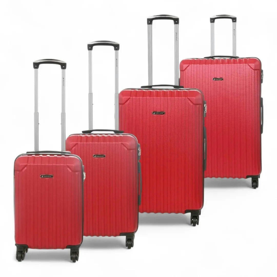 Snowball Red Hardshell Luggage Set 8 Spinner Wheels Suitcase - 4-Set
