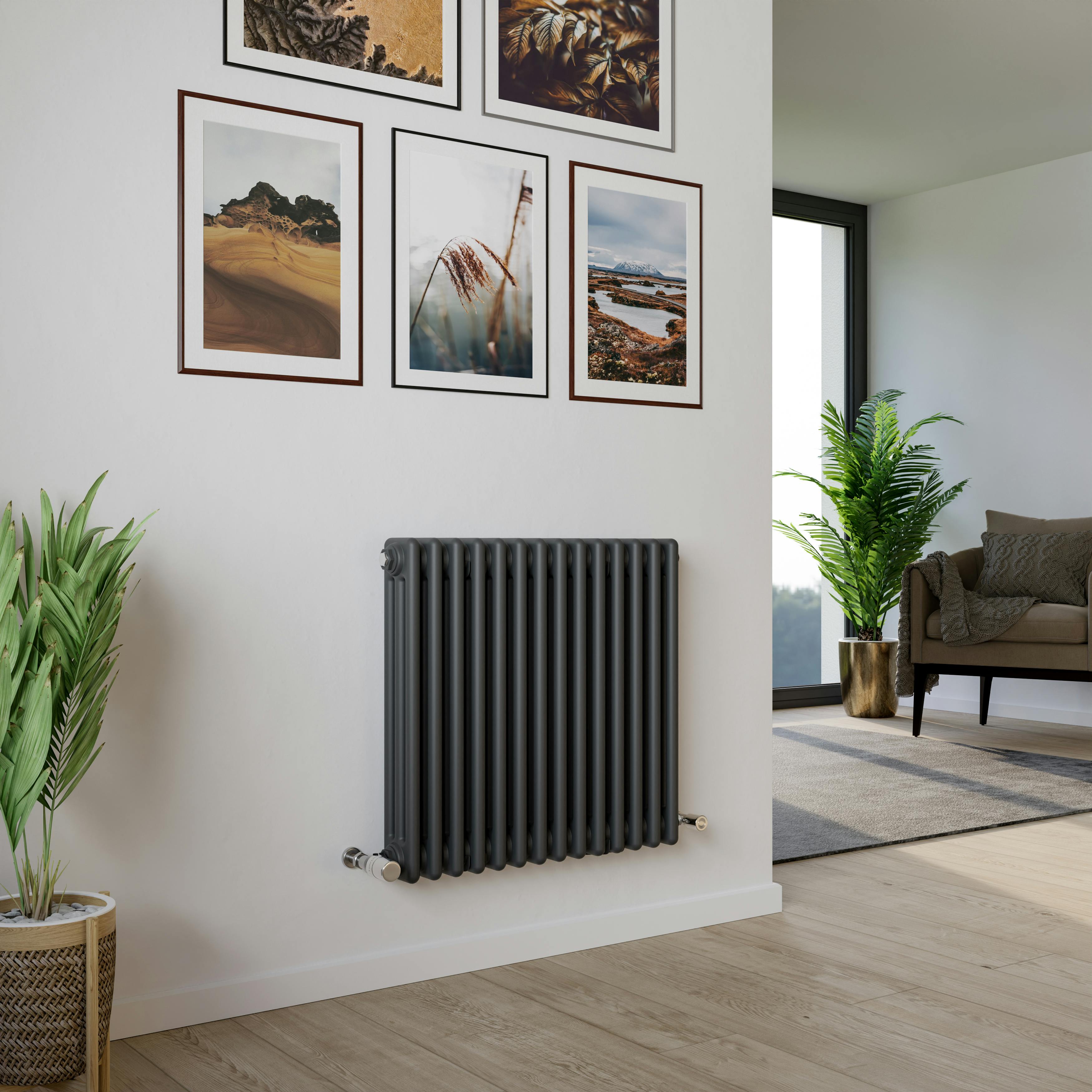 Agadon Anthracite Kylo 3 Column Traditional Radiator - 600 X 650