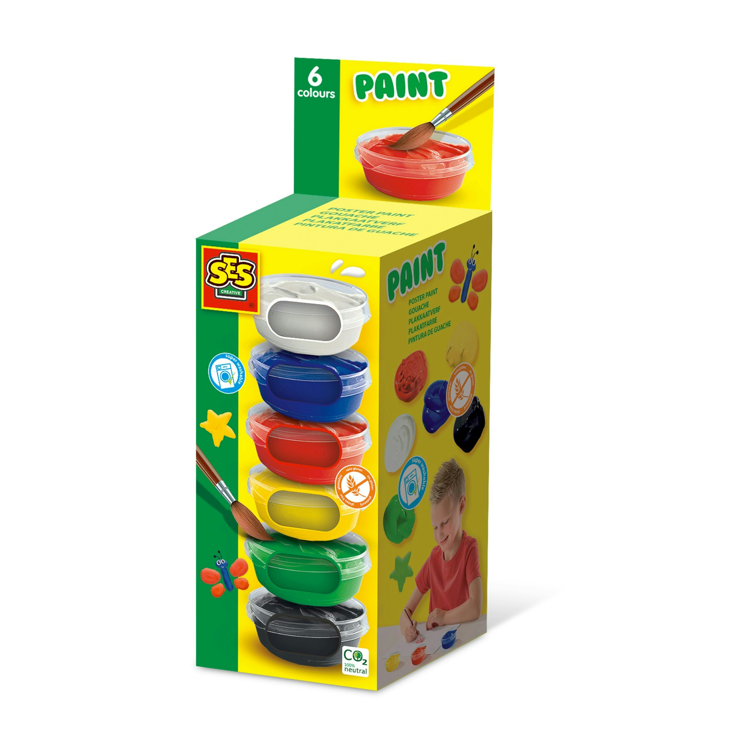 Ses Creative Red/Blue/White Poster Paint (6X45ml)