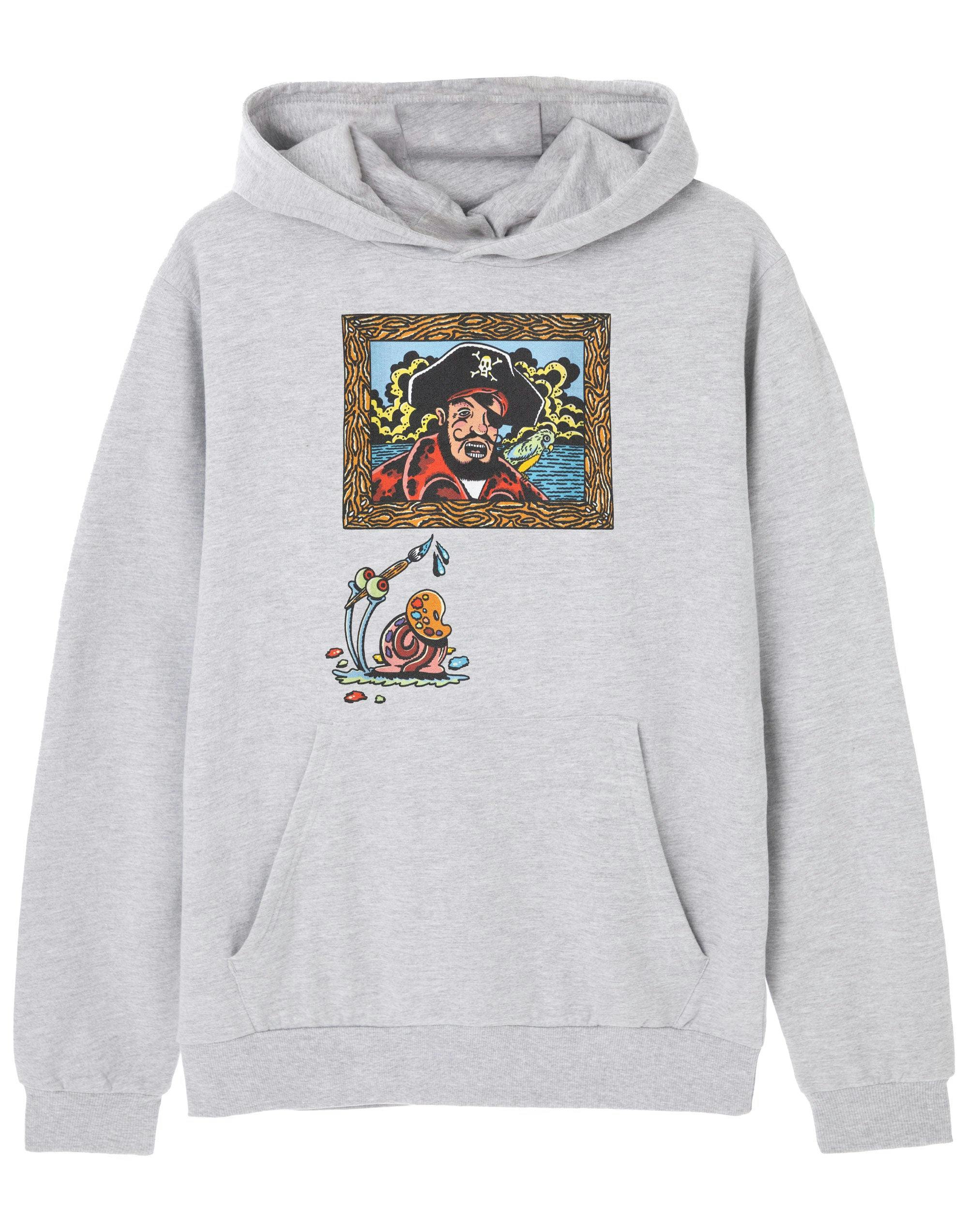 Vanilla Underground Men's Grey Spongebob Squarepants Artistic Gary Hoodie - Medium