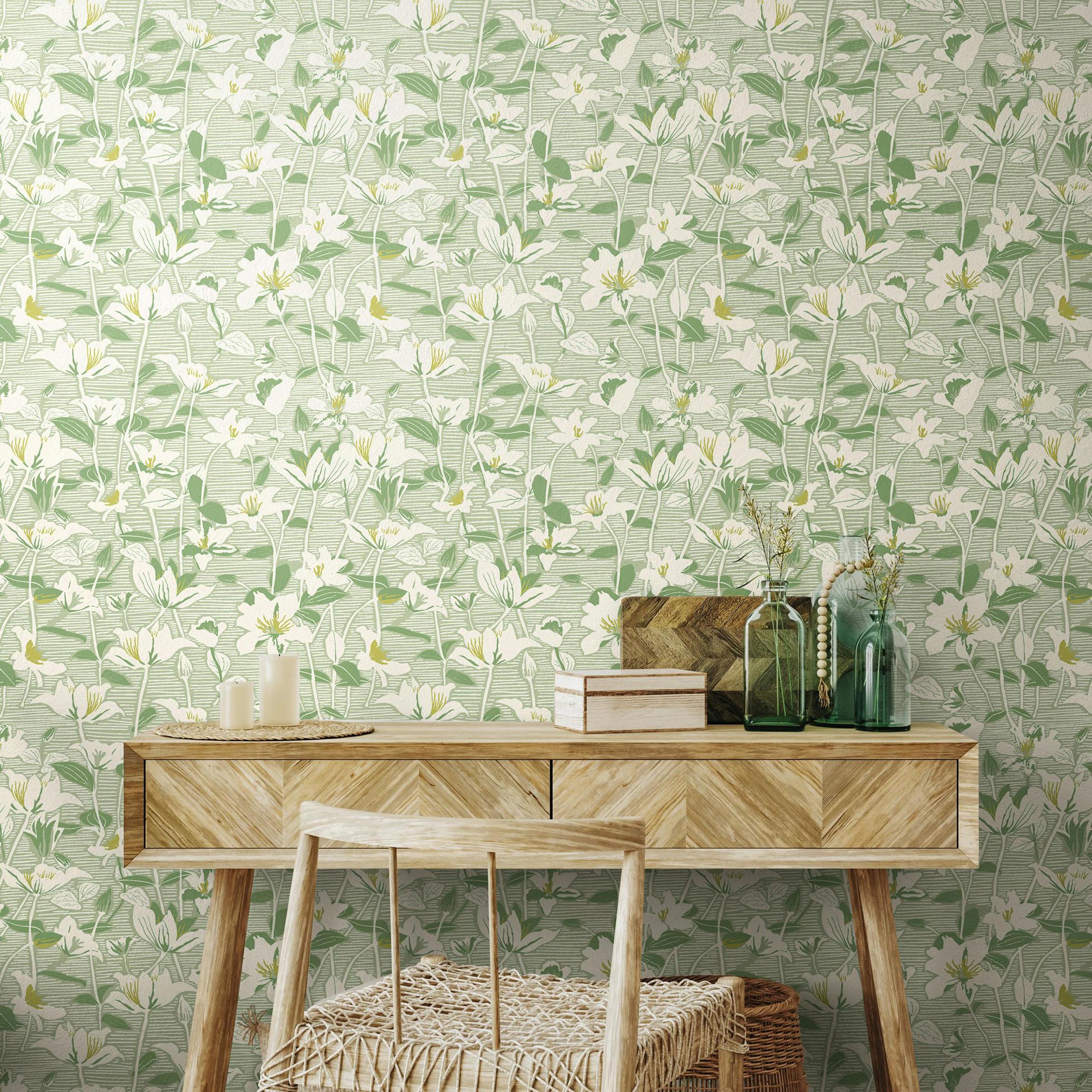 Hoopla Walls Lino Leaves - Willow Mix 10M Wallpaper