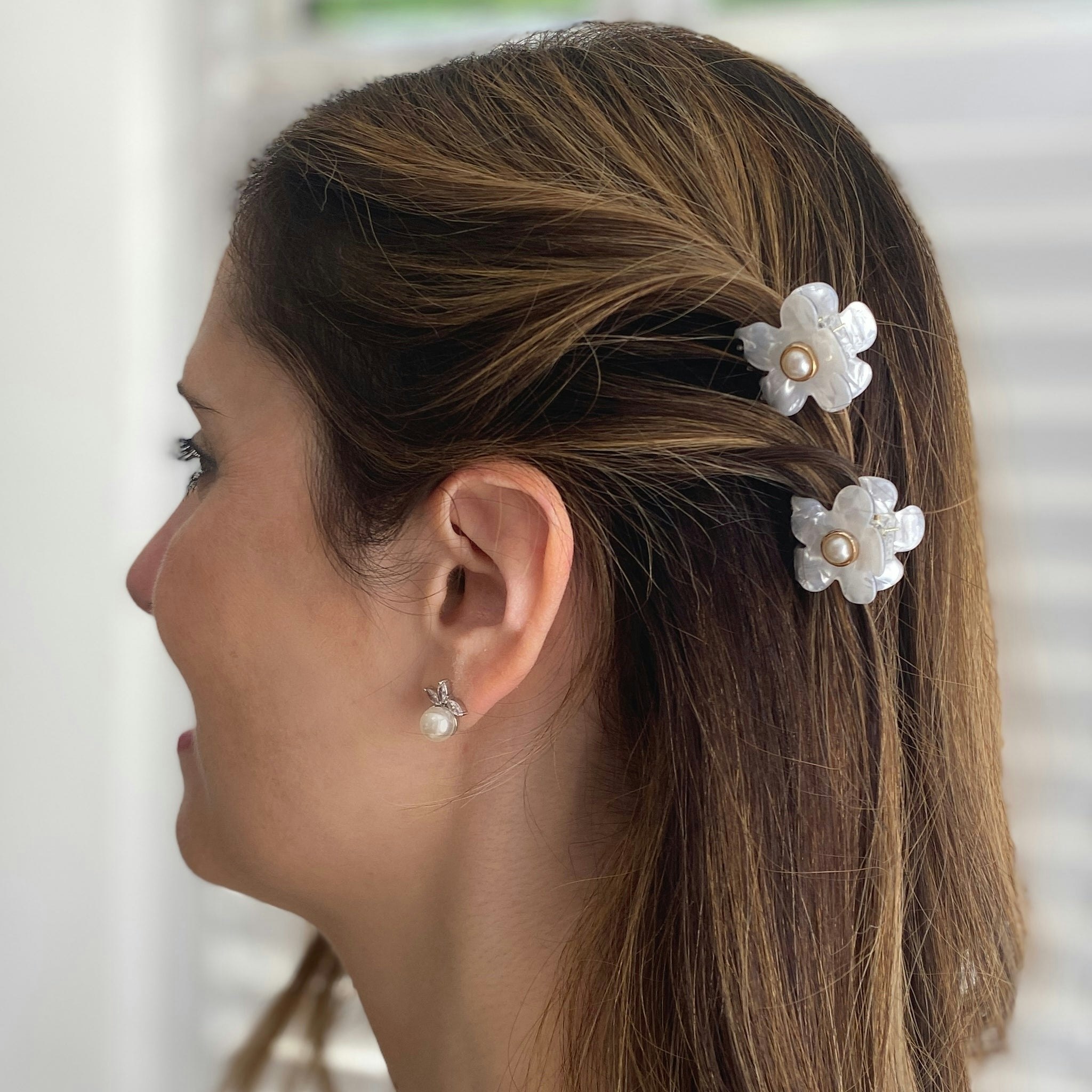 Queenmee Accessories Mini Hair Claw Flower Hair Clip Set Of 2