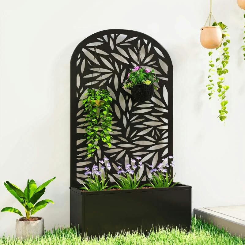 Outsunny Metal Raised Garden Bed With Trellis, Outdoor Elevated Planter Box - Image 6