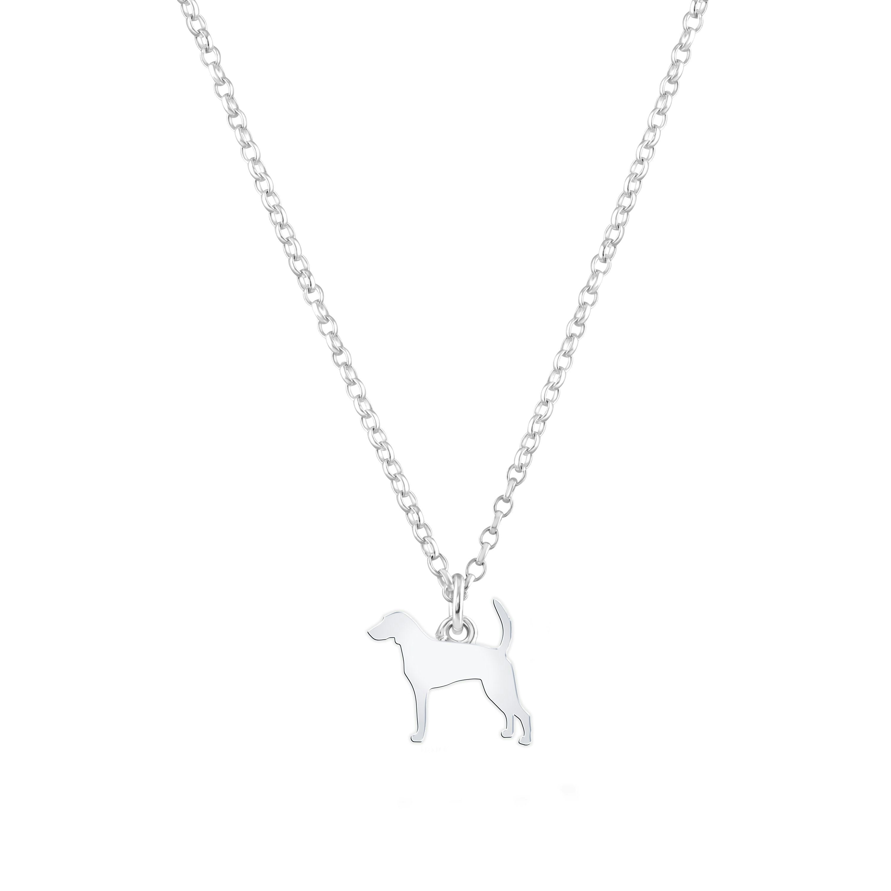 Mylee London Silver Foxhound Silhouette Necklace - Personalised - Yes