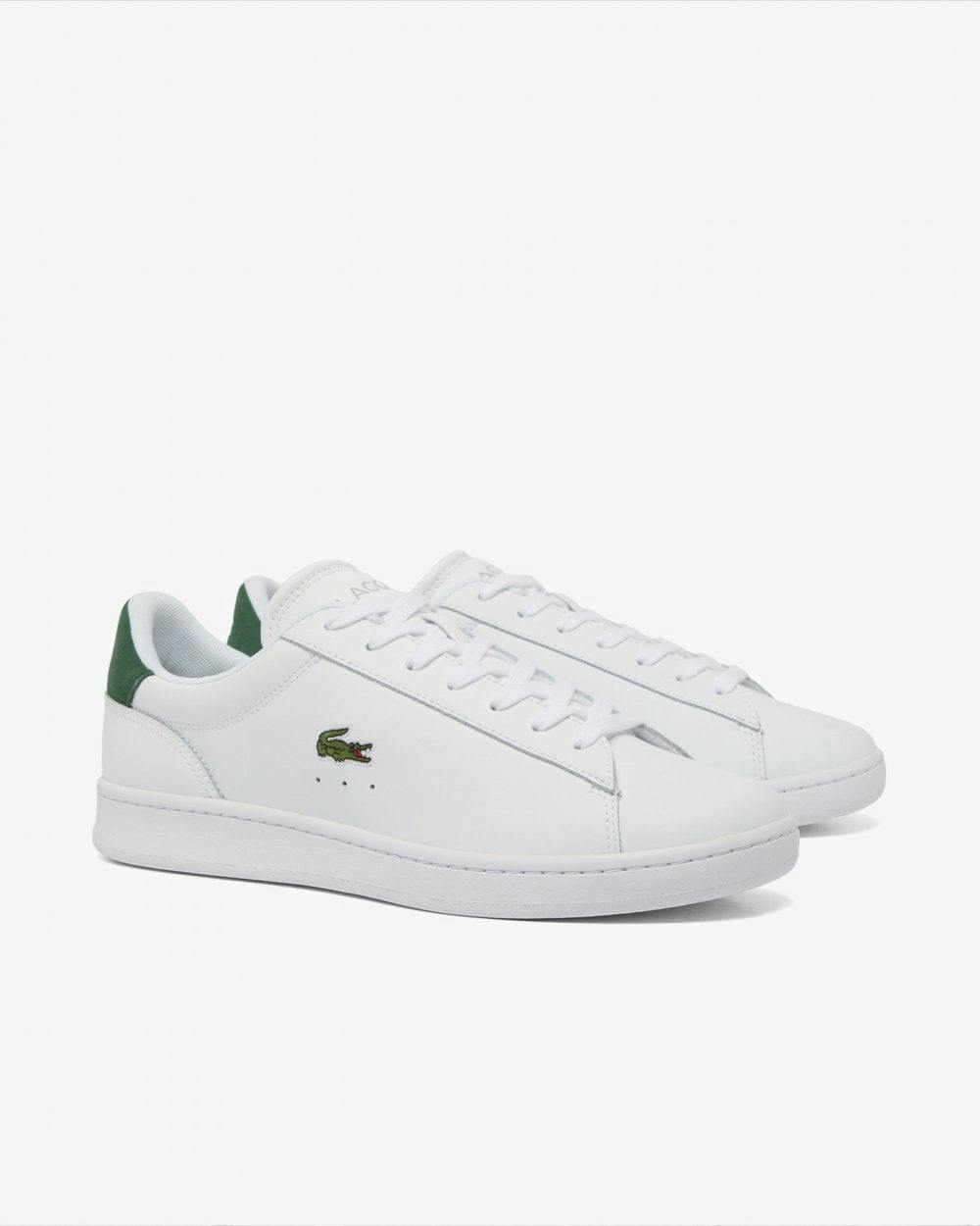 Lacoste Men's White/Dark/Green Carnaby Leather Trainers - / 1R5 - Uk10 Eu44.5 Us11