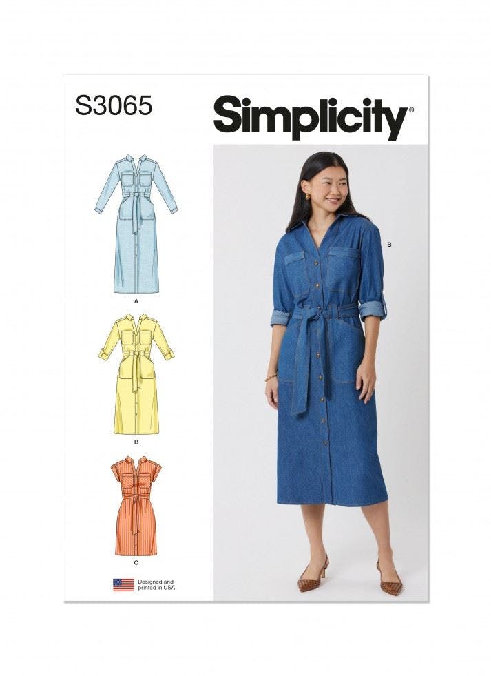 Simplicity Women's Sewing Pattern 3065, Dresses For M1 (10-12-14-16-18) - Intermediate - W2 (20W-22W-24W-26W-28W)