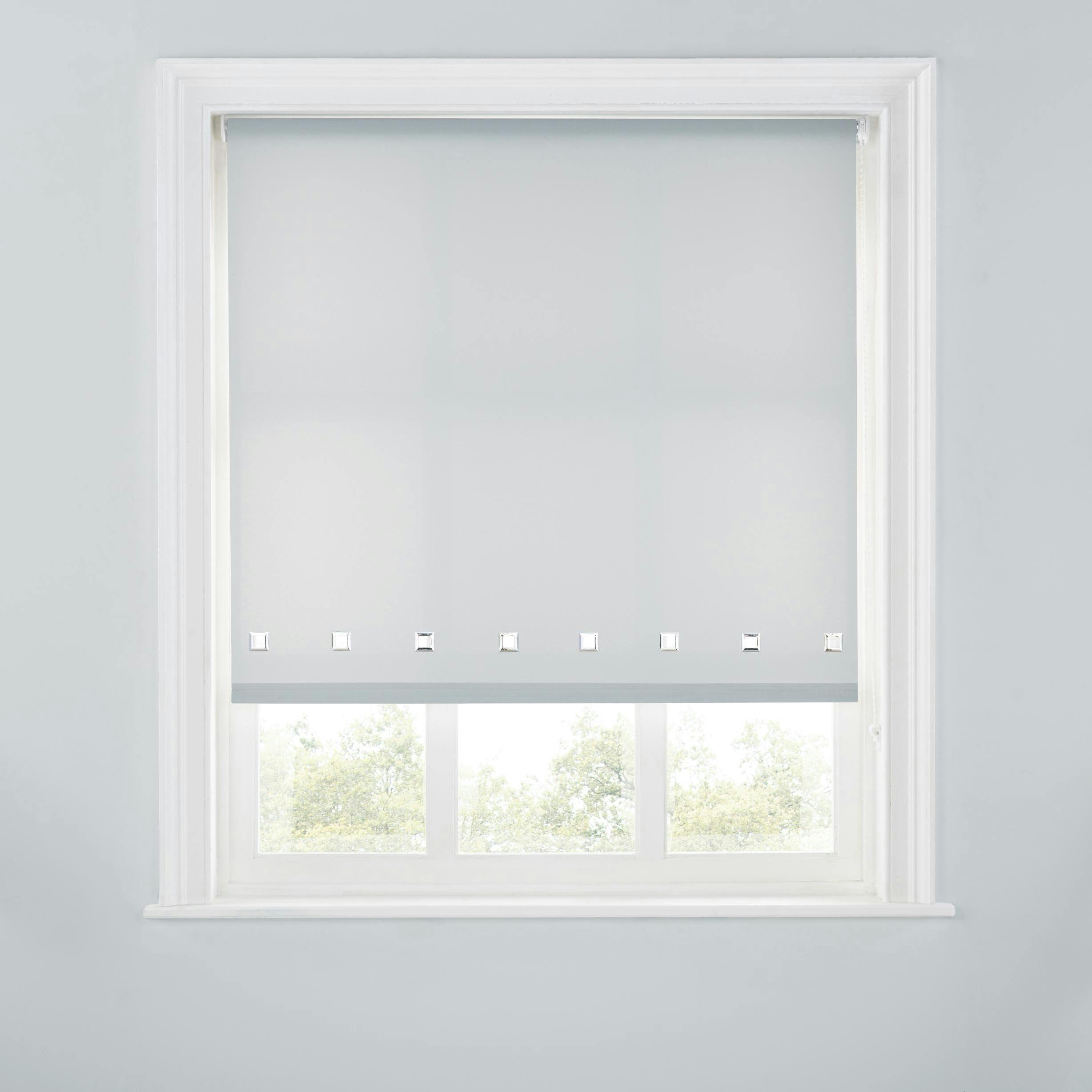 Rackhams Grey Trimmable Square Eyelet Roller Blind - 4Ft - 120Cm(W)X170cm(L)