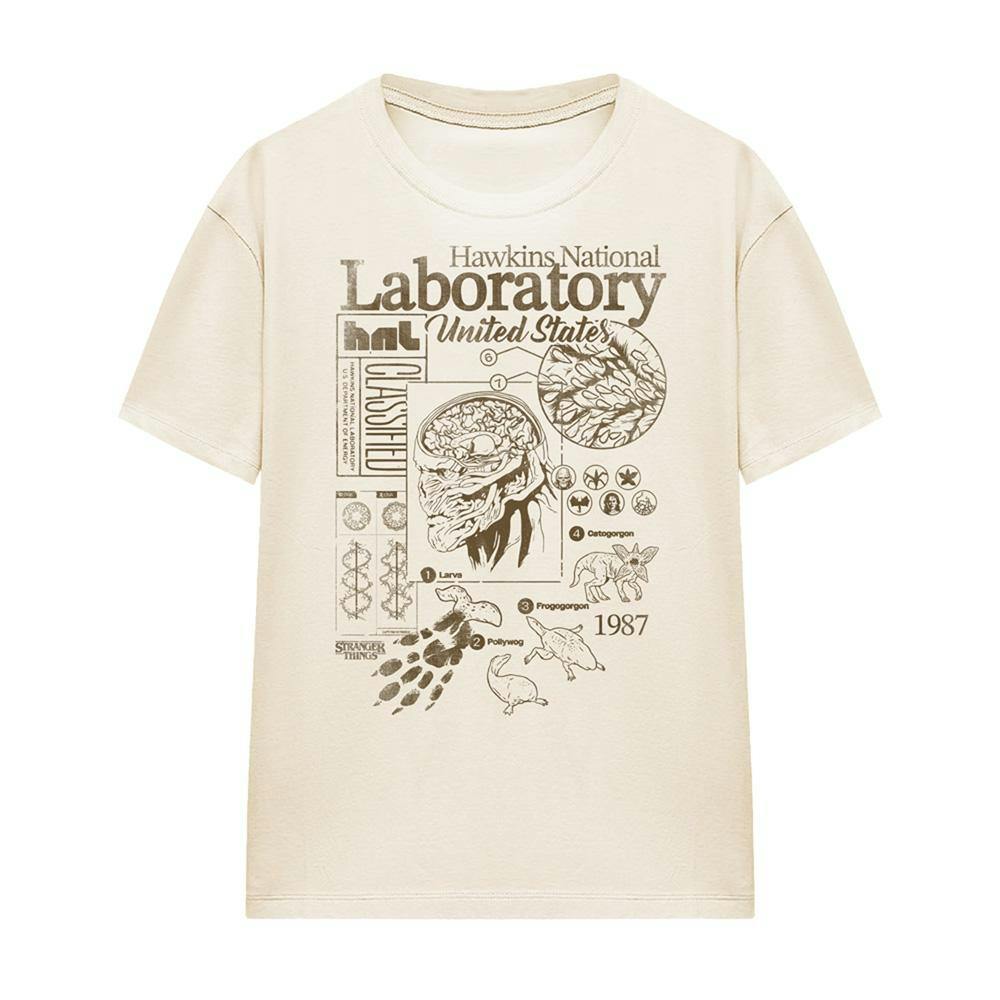 Stranger Things Women's Hawkins Lab Mono T-Shirt - Natural - M - Natural