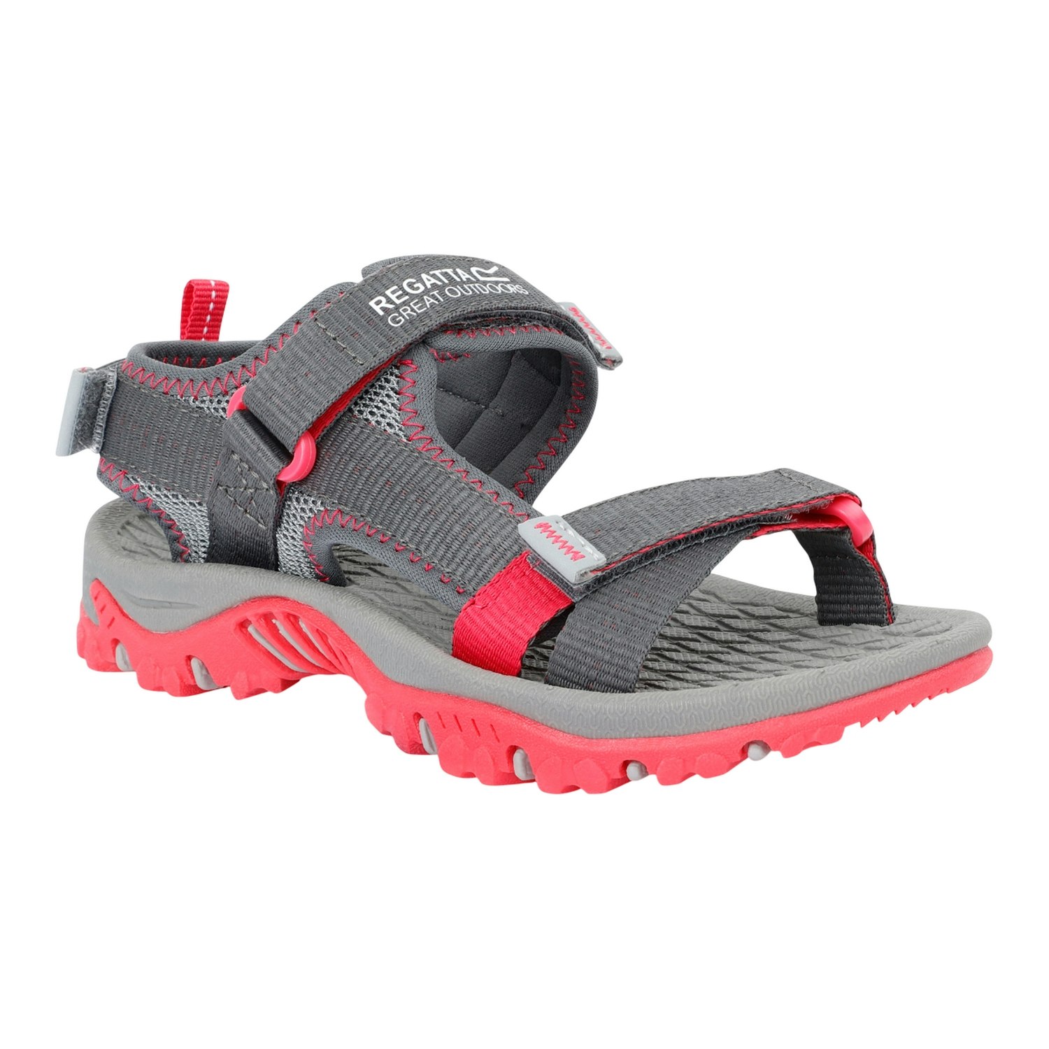 Regatta Pink Kids Blaze Sandals - Granite/Pop - Granite/Pop Size 4 Uk
