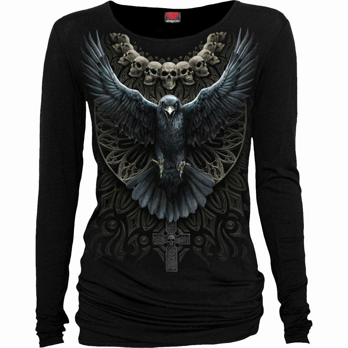 Spiral Direct Black Raven Skull - Baggy Top - Xl - Digital - Digital