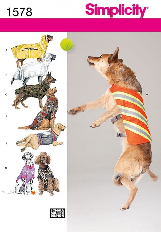 Simplicity Sewing Pattern 1578, Coats For Pets - Intermediate