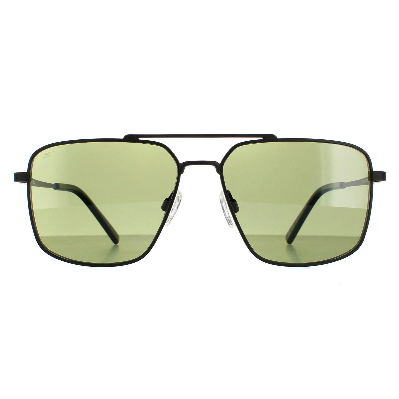 Serengeti Men's Black Sunglasses Aitkin Ss554002 Matte Saturn Polarised 555Nm For