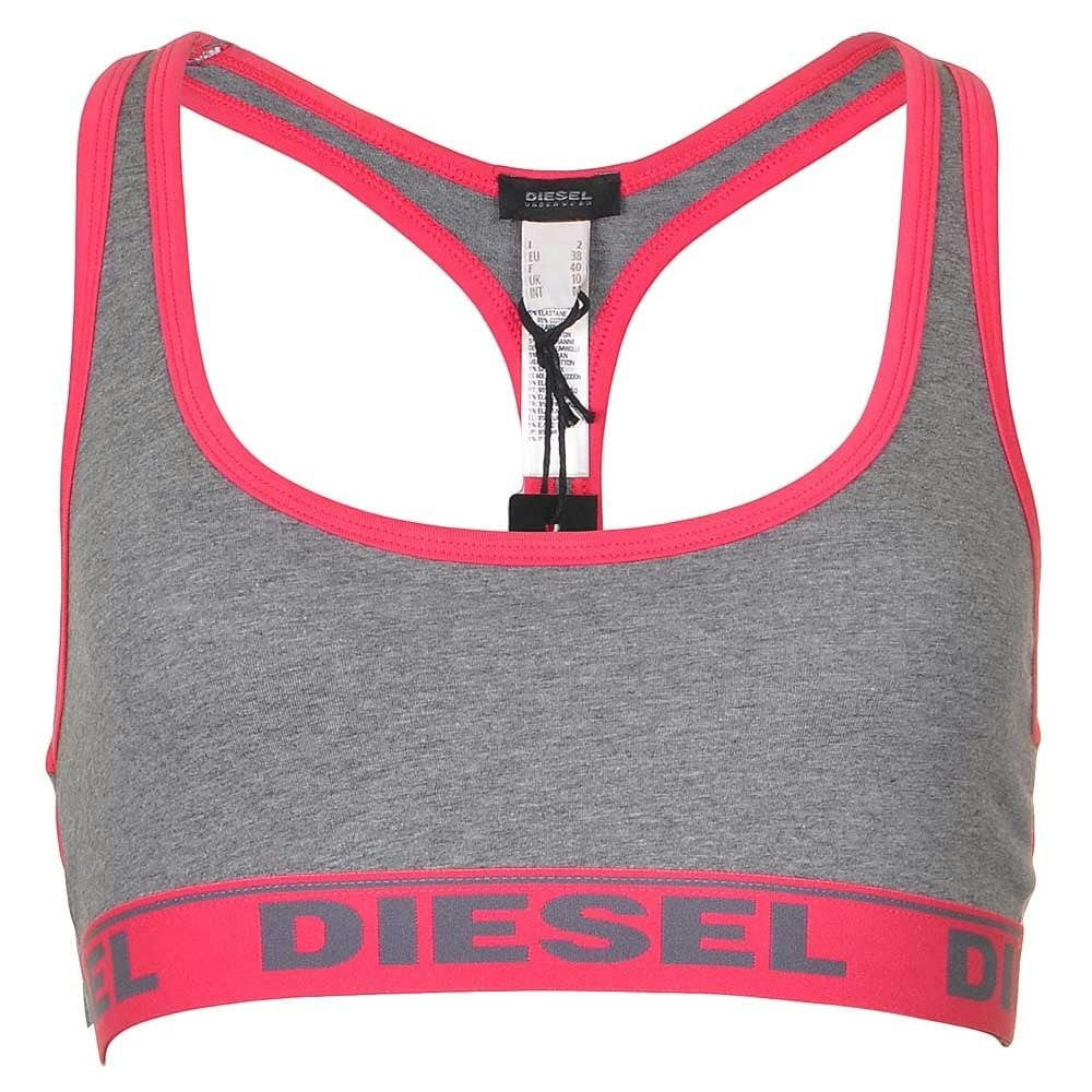 Diesel Grey/Pink Miley Cotton Bralette, - Xs