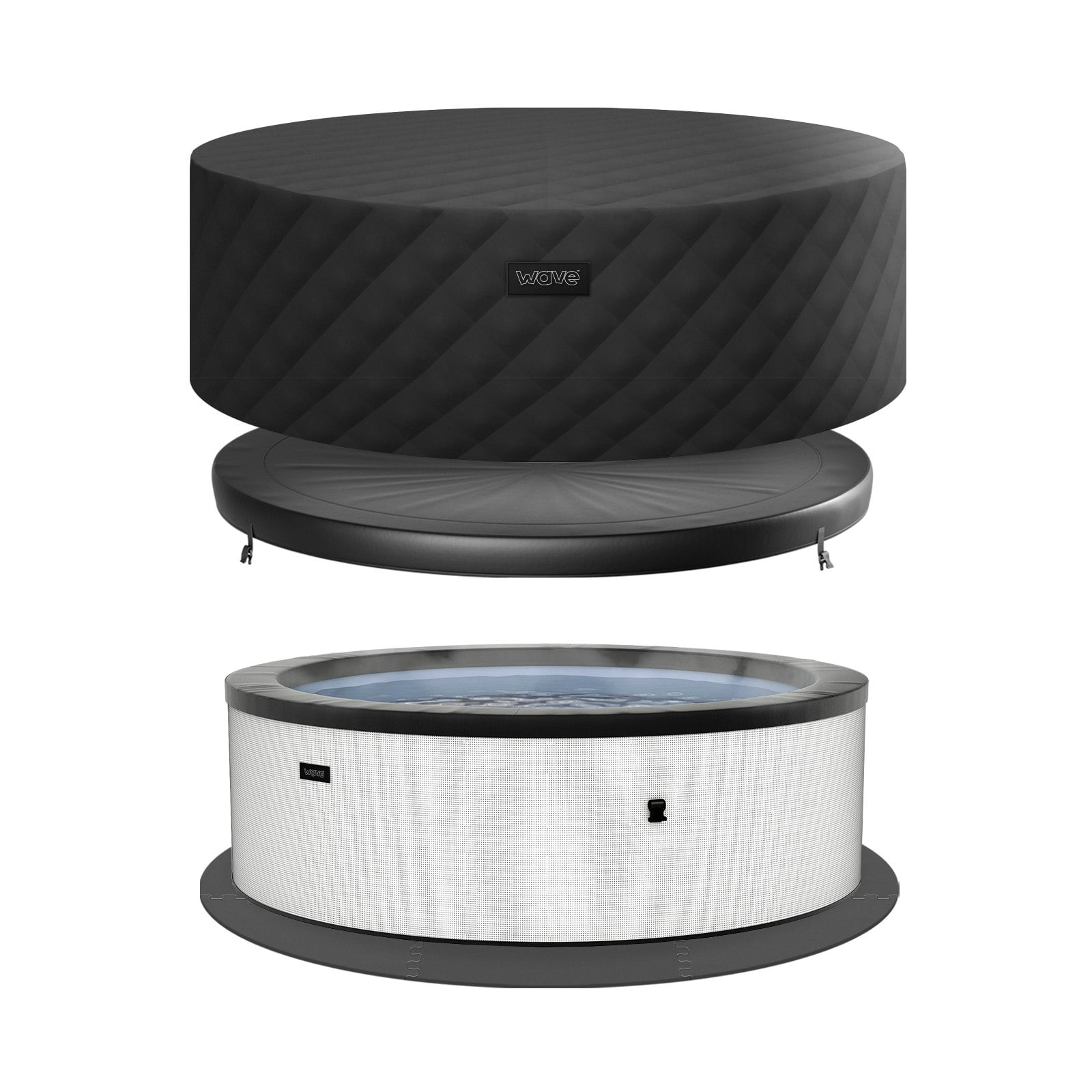 Rackhams White Tahoe | 4/6-Person Eco Foam Hot Tub | Built-In Integrated Heater - Pebble - 6 Person | 184X70cm - Energysave Bundle