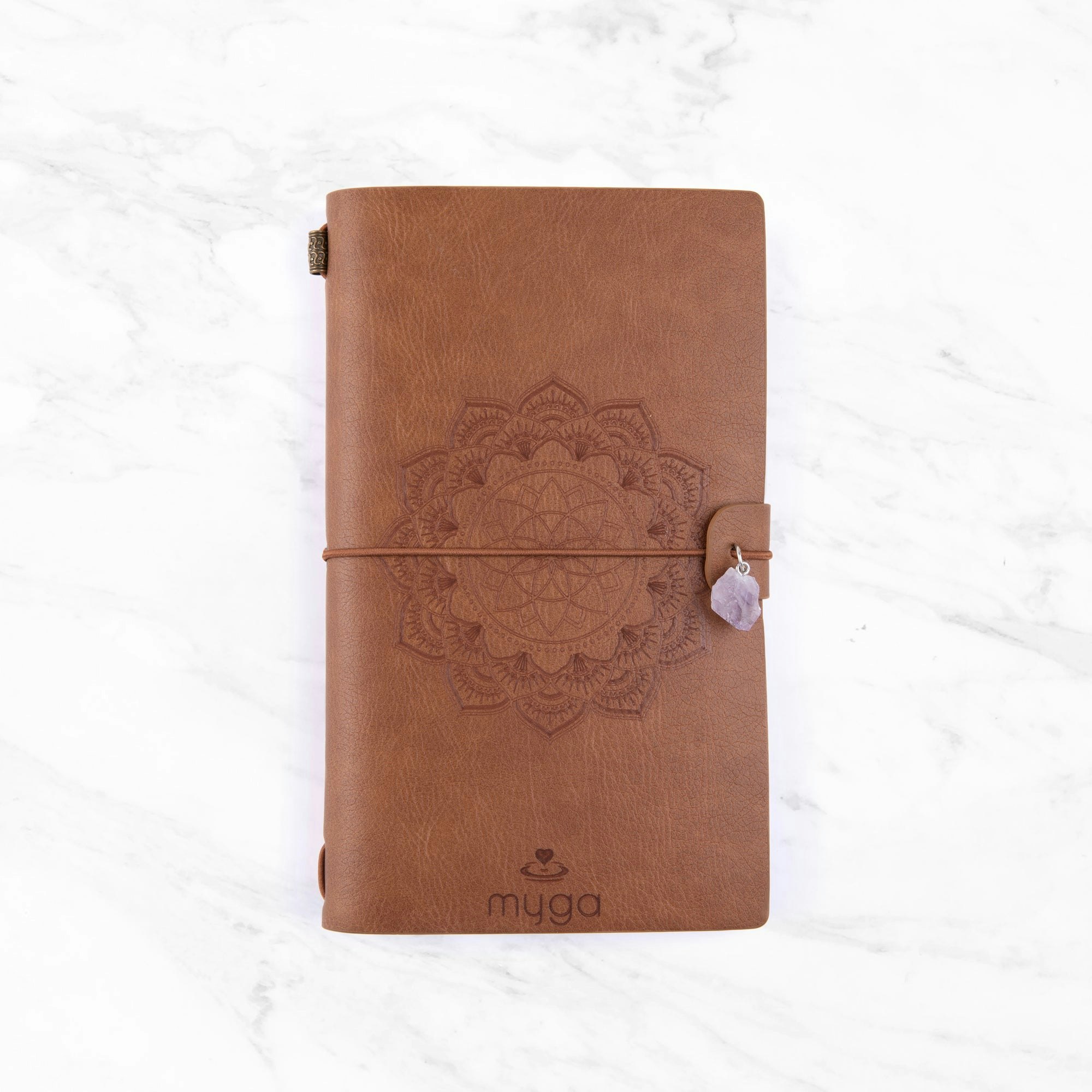 Myga Light/Brown Crystal Notebooks - Singles - Magic Mandala & Amethyst ( Brown)