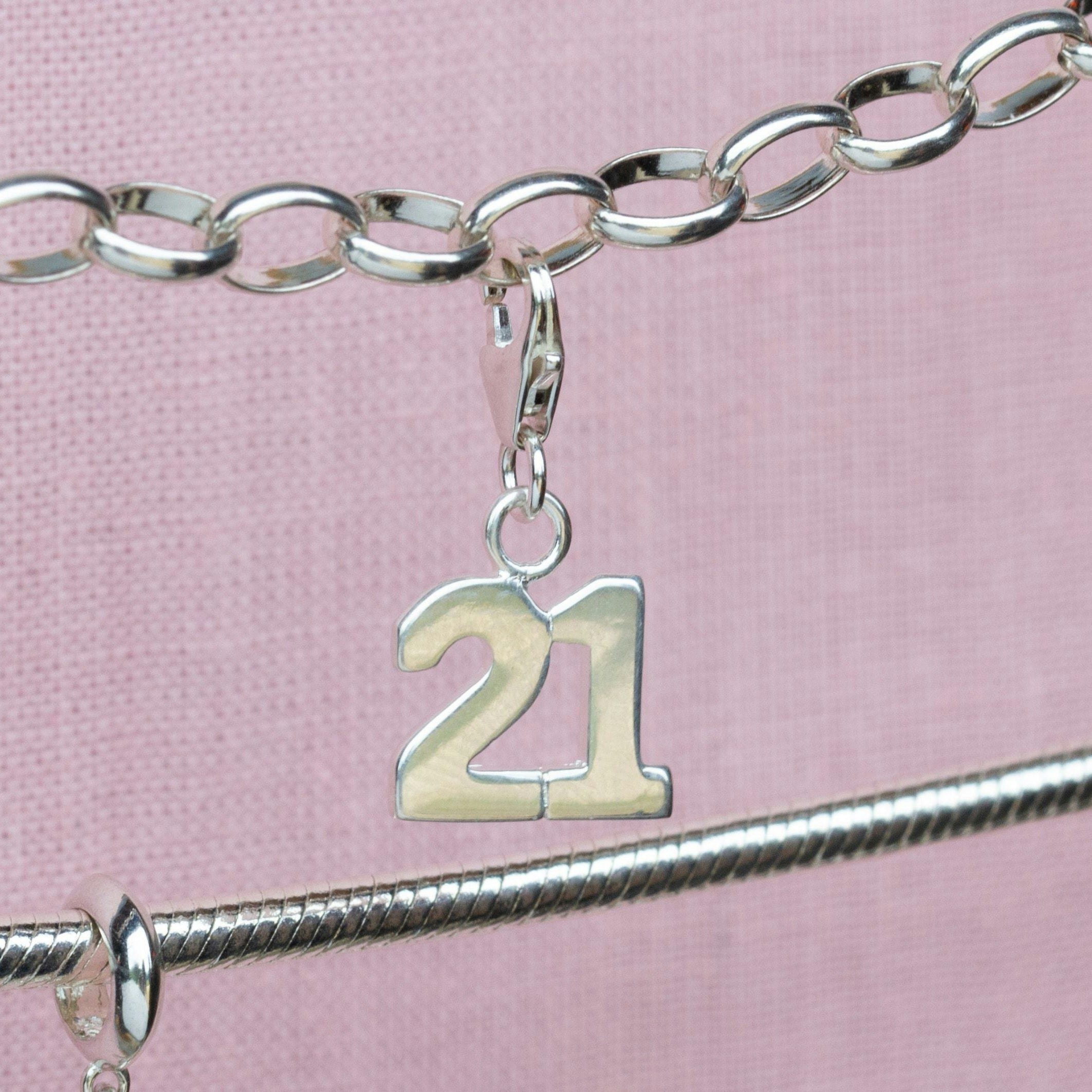 Mylee London Silver 21 Pendant Charm - Sterling - No - Clip On