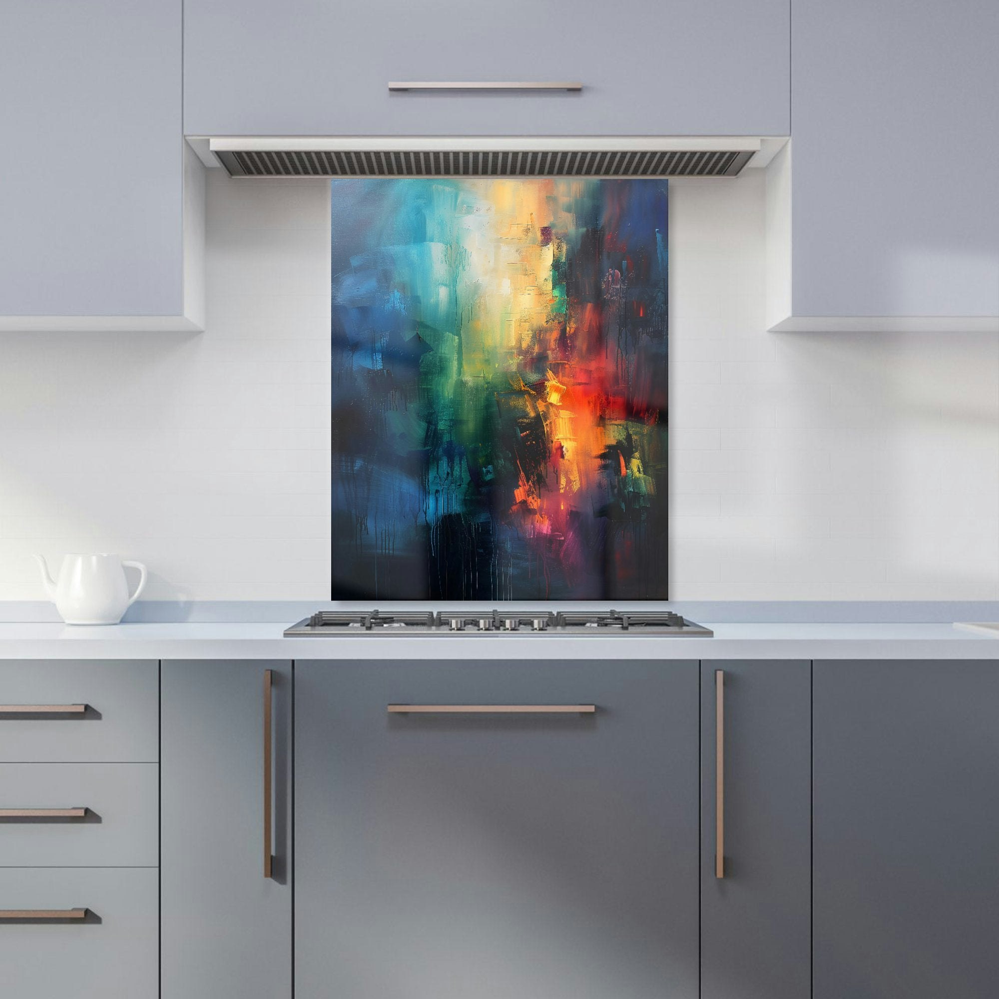 Warren Reed - Designer Colourful Chaos: Urban Dreamscape Kitchen Splashback - W600mm X H750mm