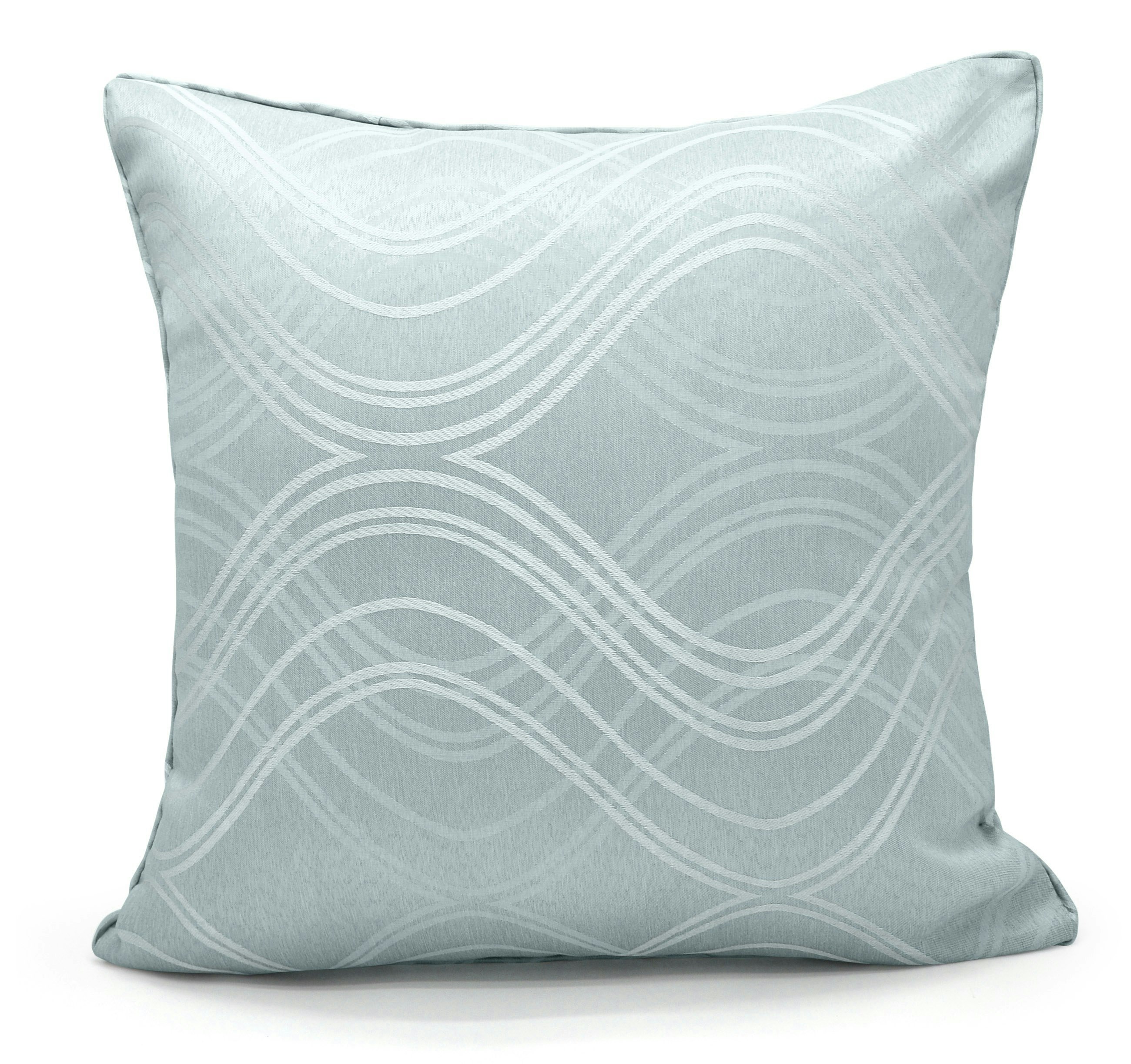 Velosso Modern Woven Spirals Design Cushion - 43Cm X 43Cm - Duck Egg